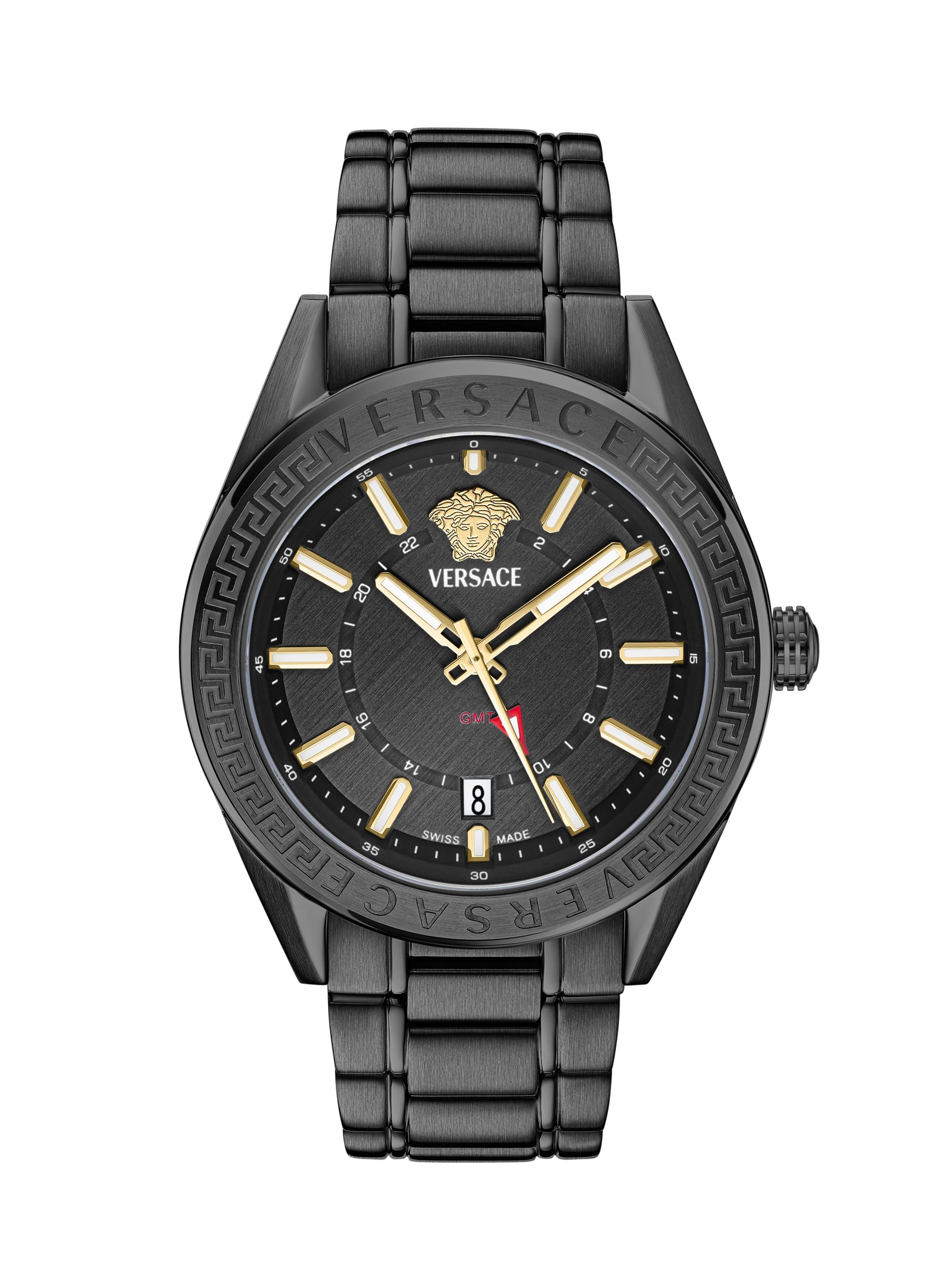 Versace Men's V-Code GMT Black Bracelet Watch/42MM - Black