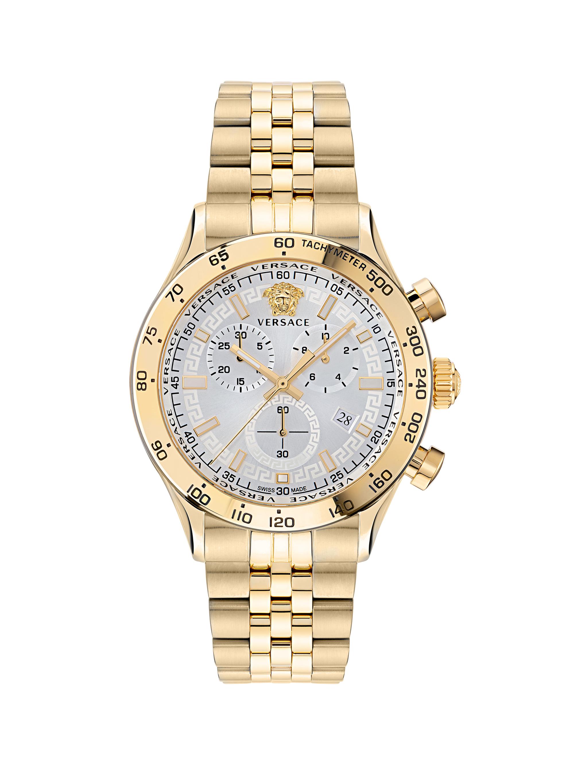 Versace Men's Hellenyium Chrono Stainless Steel Bracelet Watch/44MM - Gold