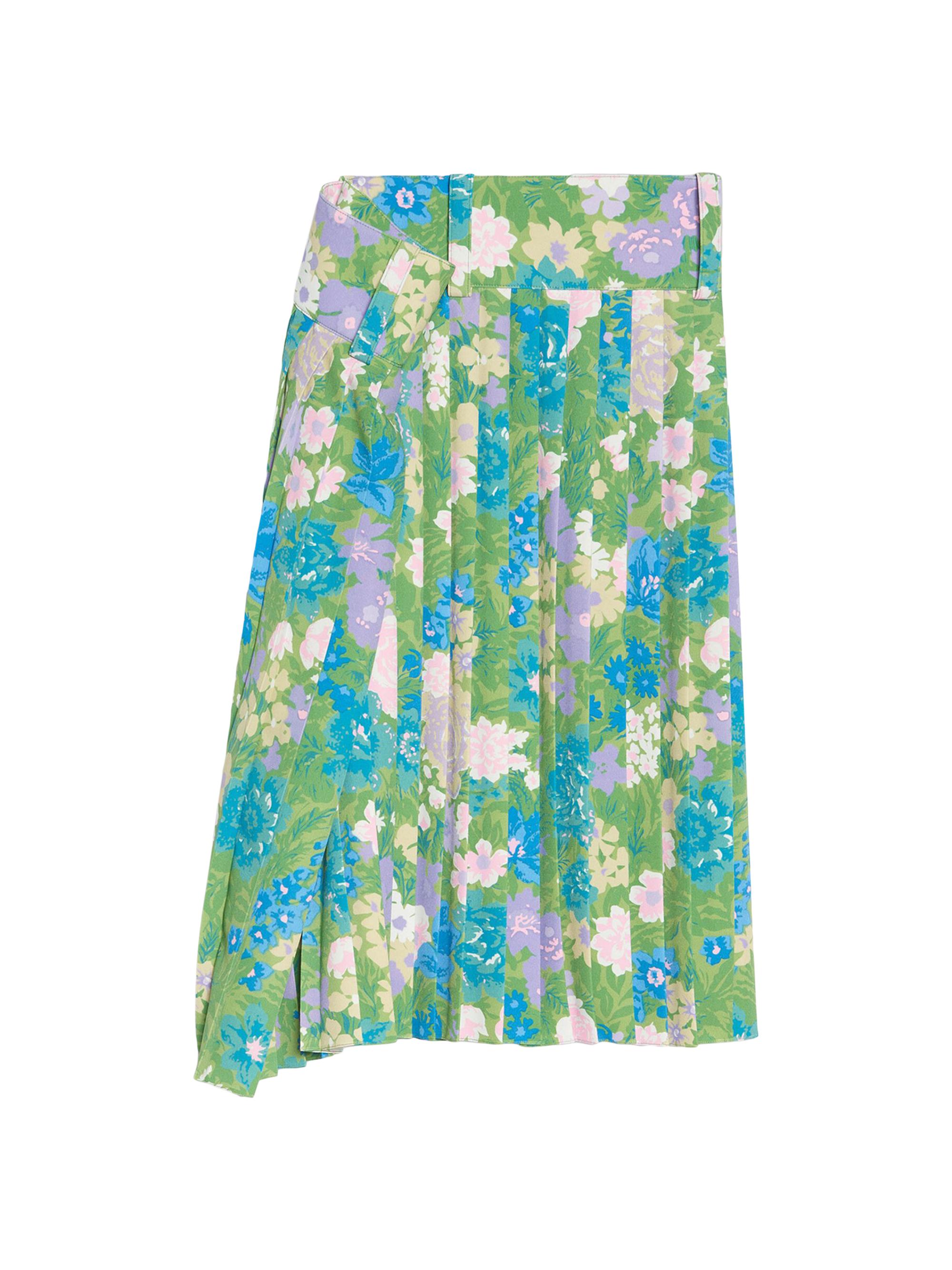 Balenciaga Women's Fleurs Naives Tubular Pleated Skirt - Green