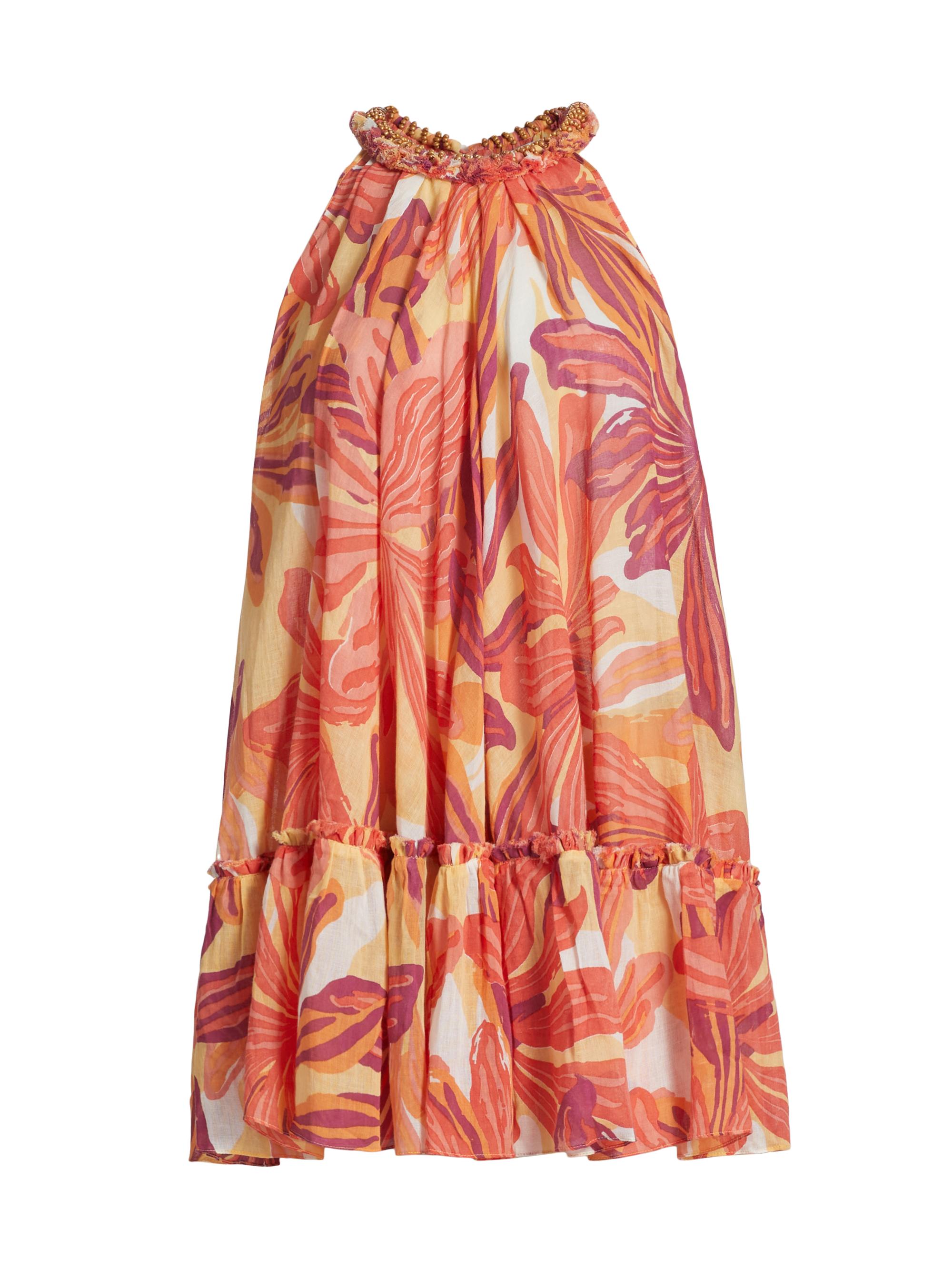 Poupette St Barth Women's Cleo Floral Cotton A-Line Minidress - Red Seaweed