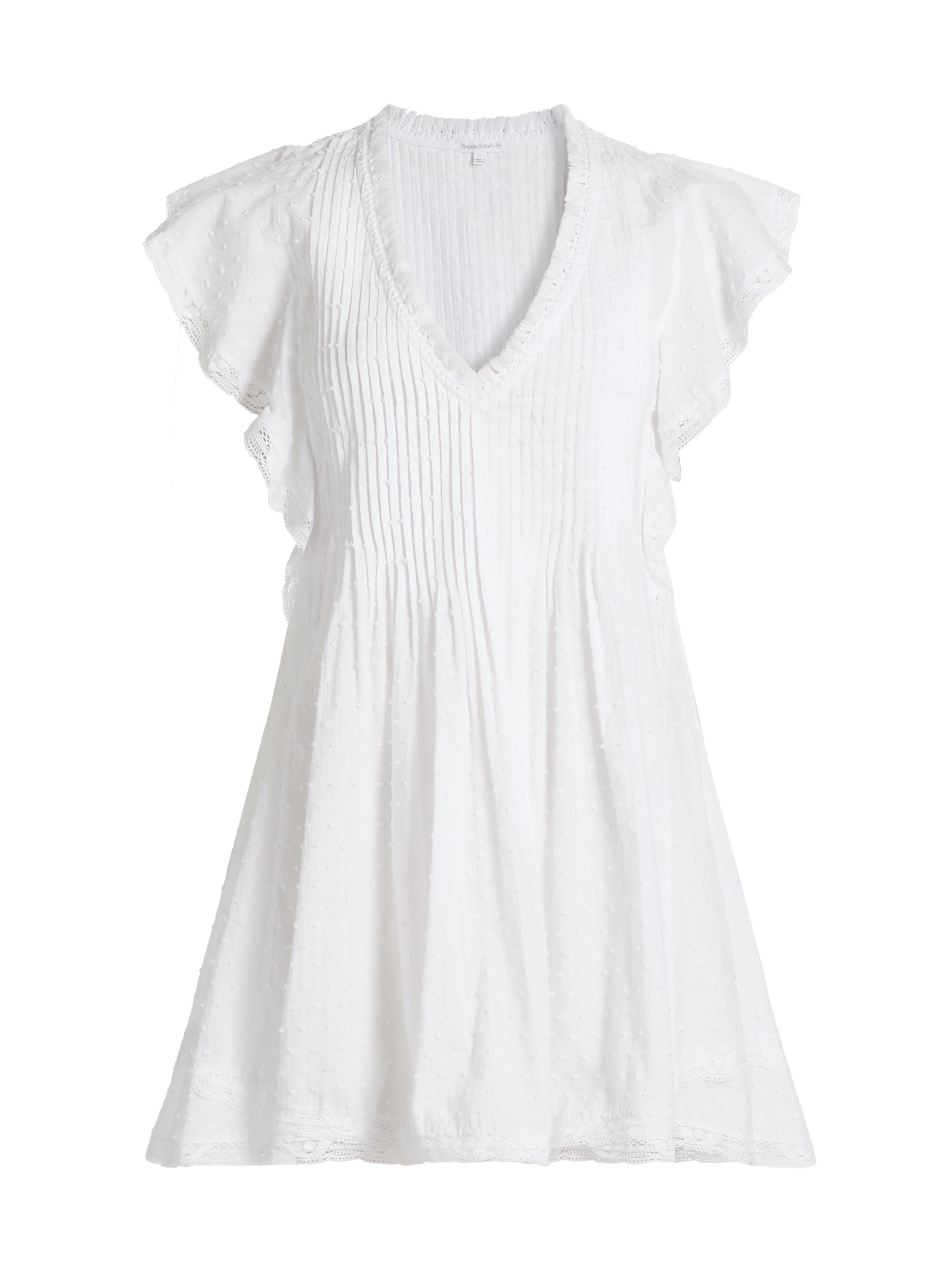 Poupette St Barth Women's Mila Embroidered Cotton A-Line Minidress - Optic White Plain