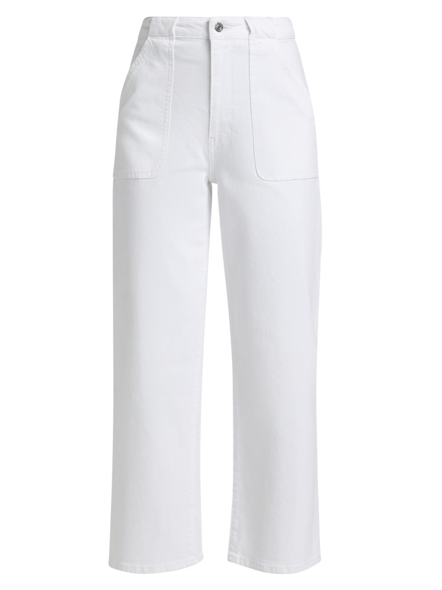 【MODERNIF】Dipping semi-wide cotton pants Frame The Modern Pocket Wide-Leg Pants | Saks Fifth Avenue