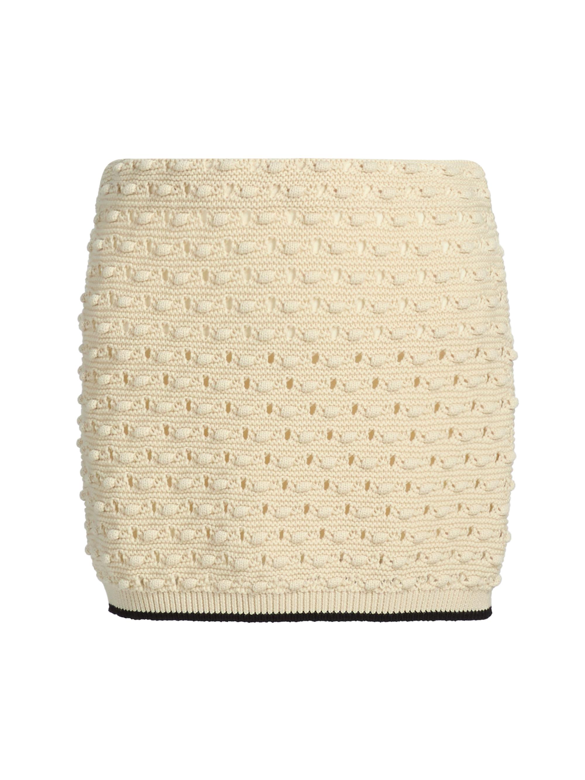 Frame Women's The Bauble Knit Cotton Miniskirt - Cream