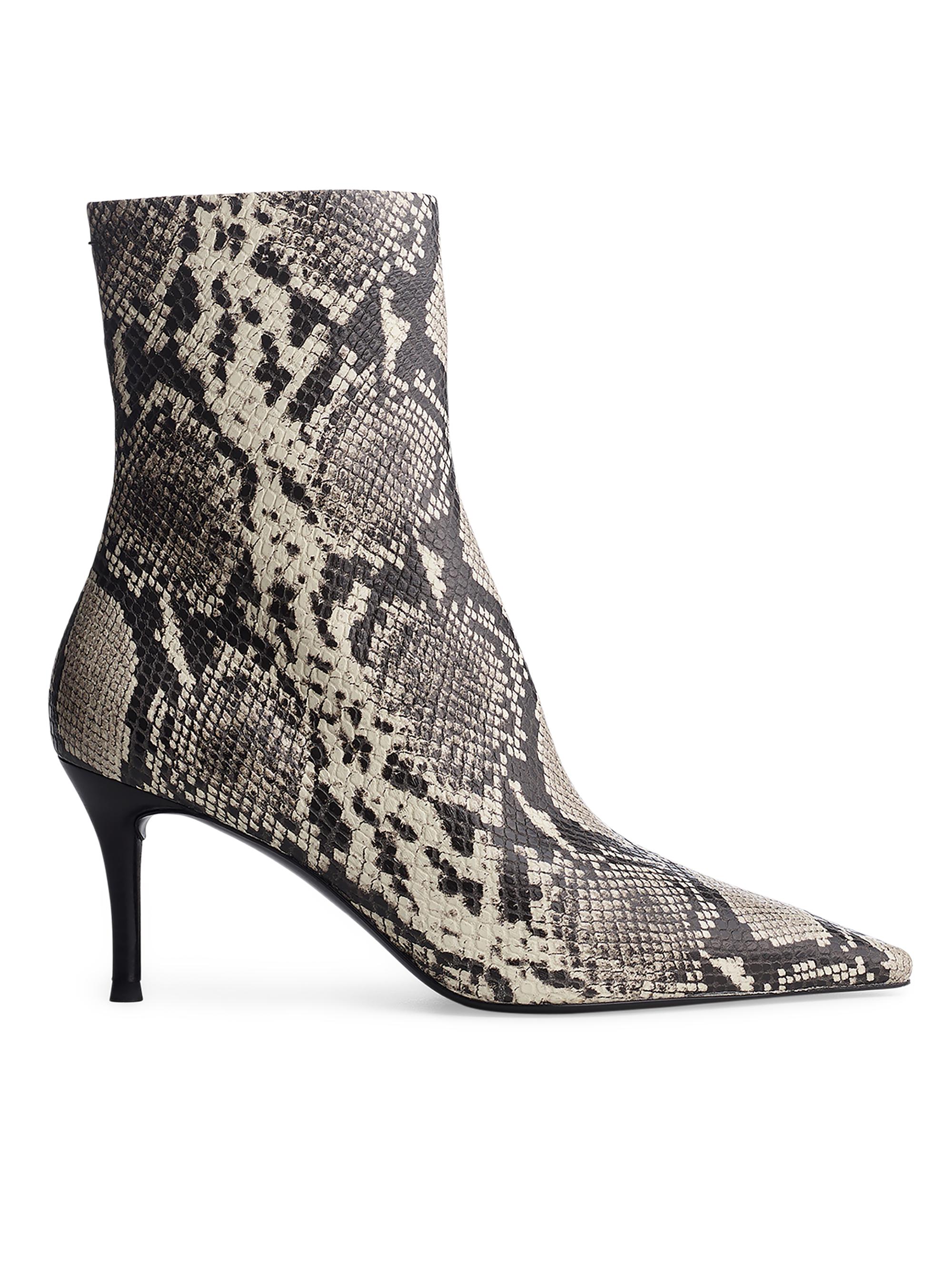 rag & bone Women's Mercer 75MM Snake-Embossed Leather Boots - White Snake