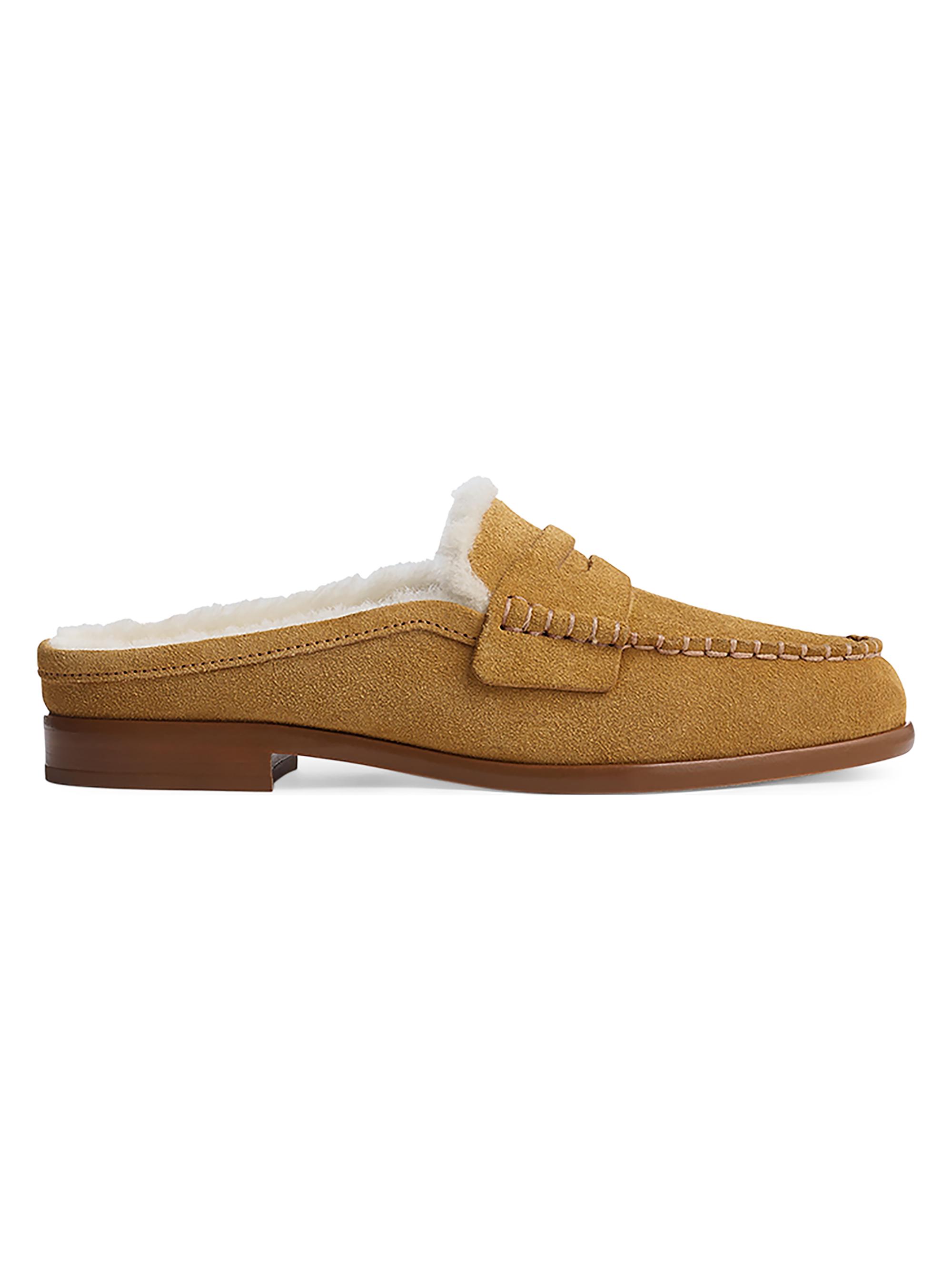rag & bone Women's Carter Suede Shearling-Lined Mules - Camel Suede Shearling