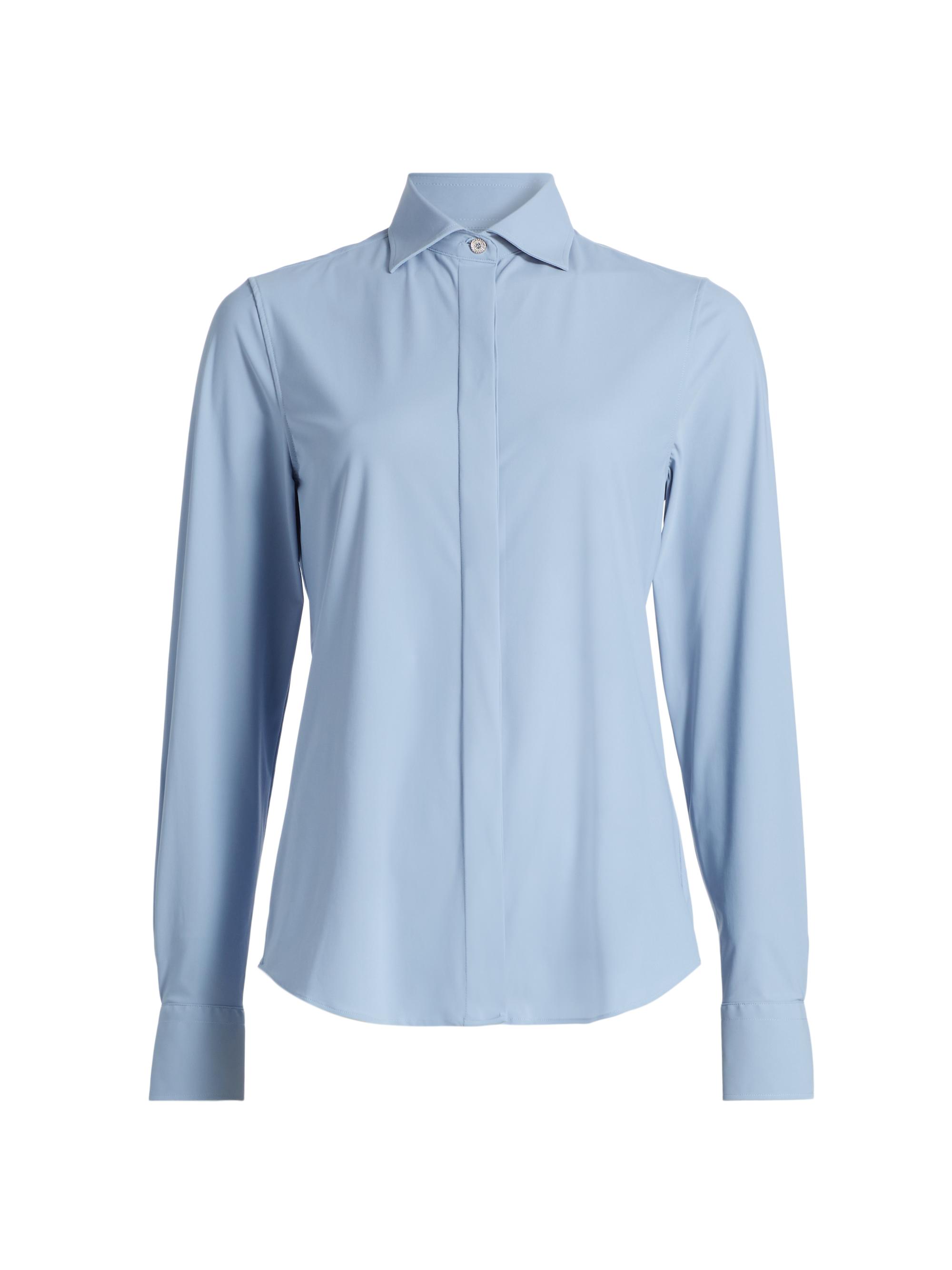 Chiara Boni La Petite Robe Women's Rosyna Jersey Shirt - Retro Blue