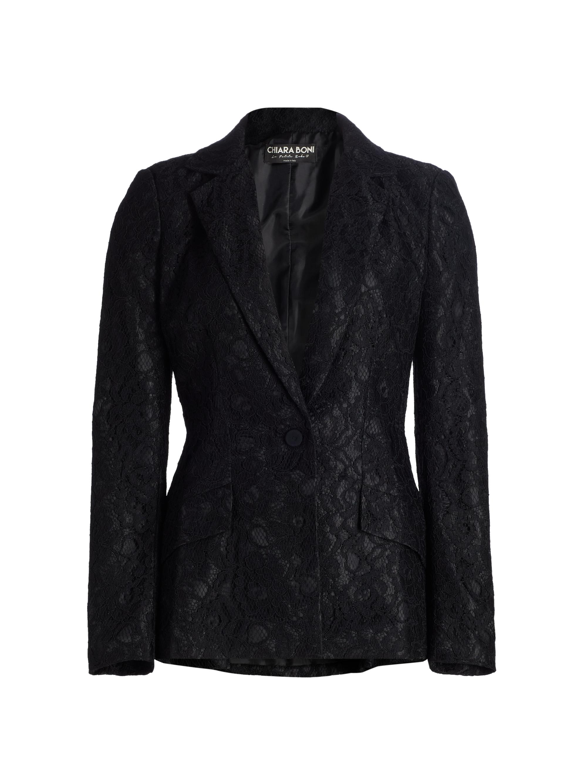 Chiara Boni La Petite Robe Women's Mosi Lace Single-Breasted Blazer - Black