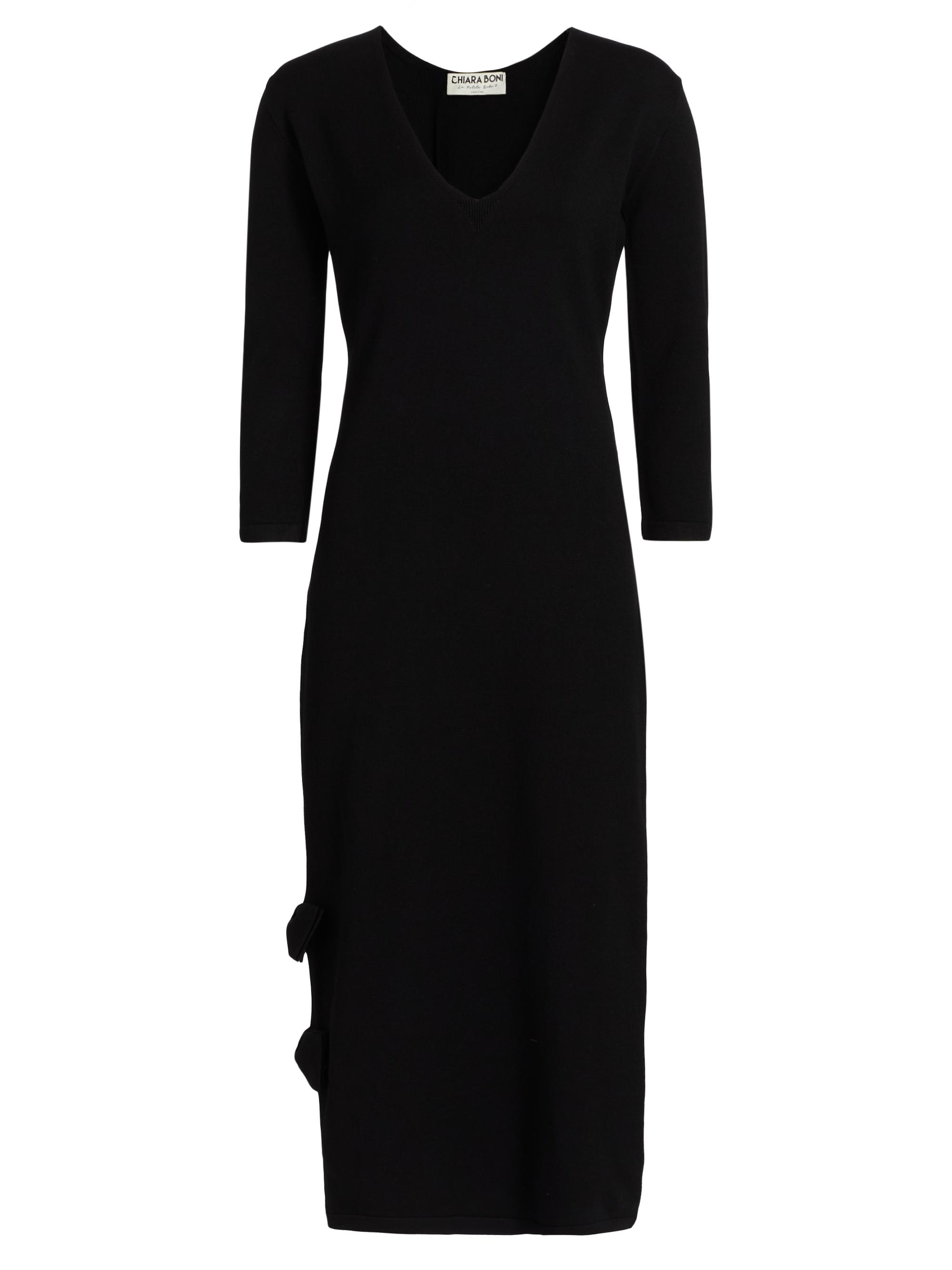 Chiara Boni La Petite Robe Women's Dillak Pepper V-Neck Knit Dress - Nero