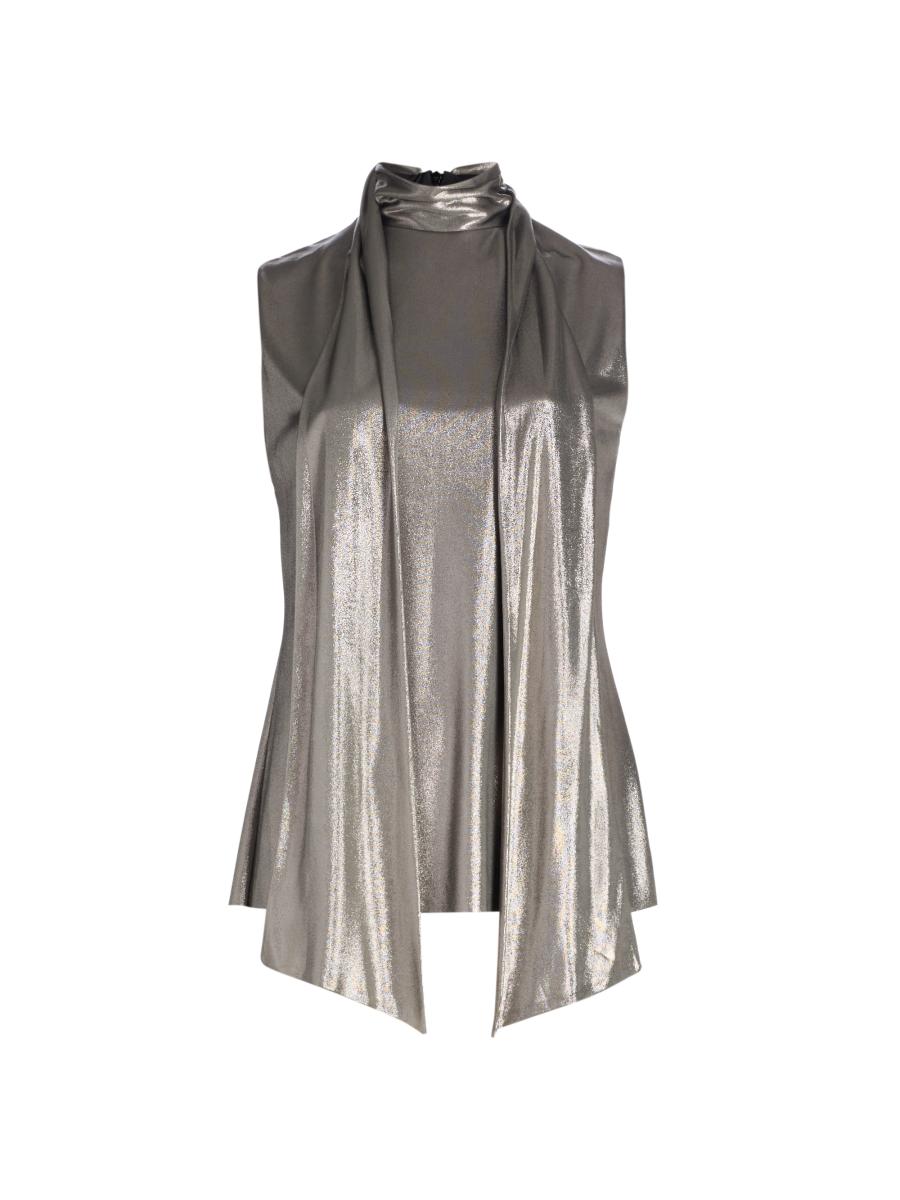 Chiara Boni La Petite Robe Dila Splendid Metallic Top | Saks Fifth Avenue