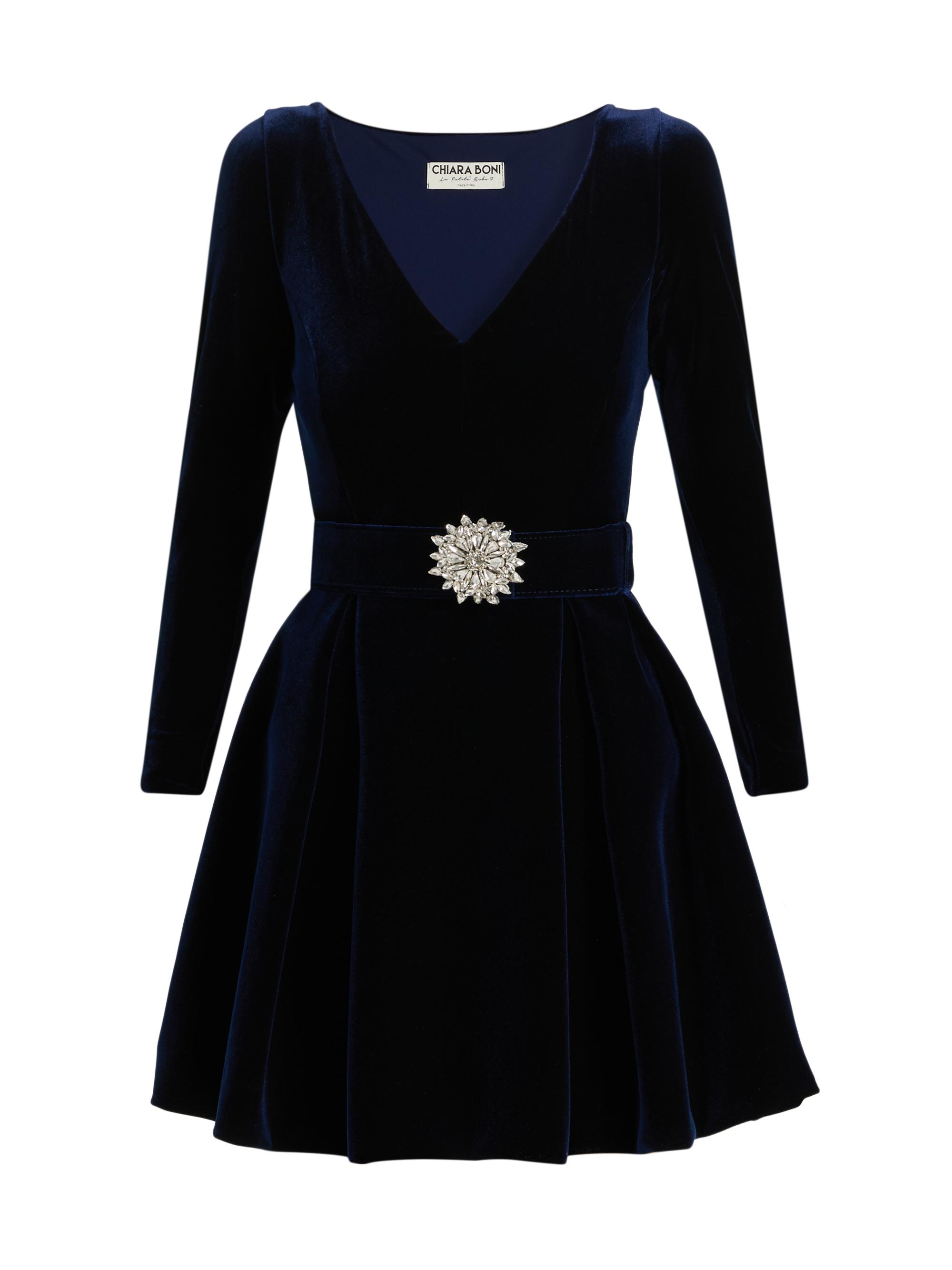 princess polly baby blue dress Blue velvet dress with strings