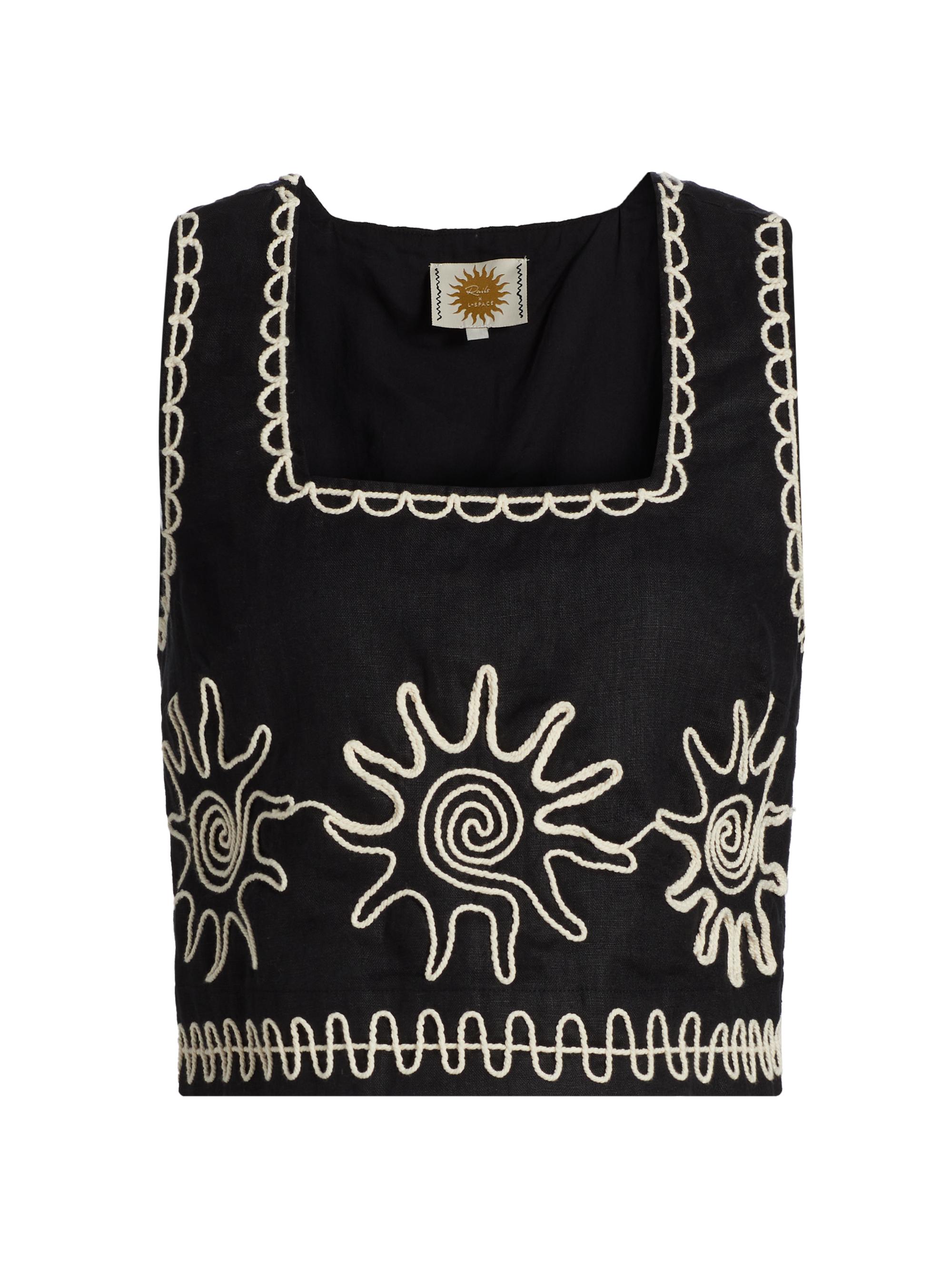 Rails Women's Akira Embroidered Linen Top - Sun Embroidery