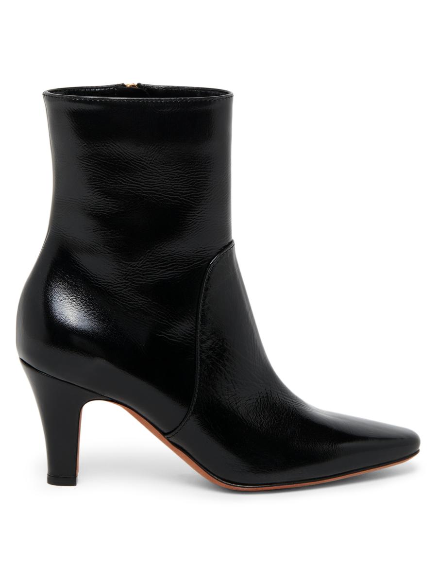 Pollini Women's Muse 75mm Leather Ankle Boots In Black