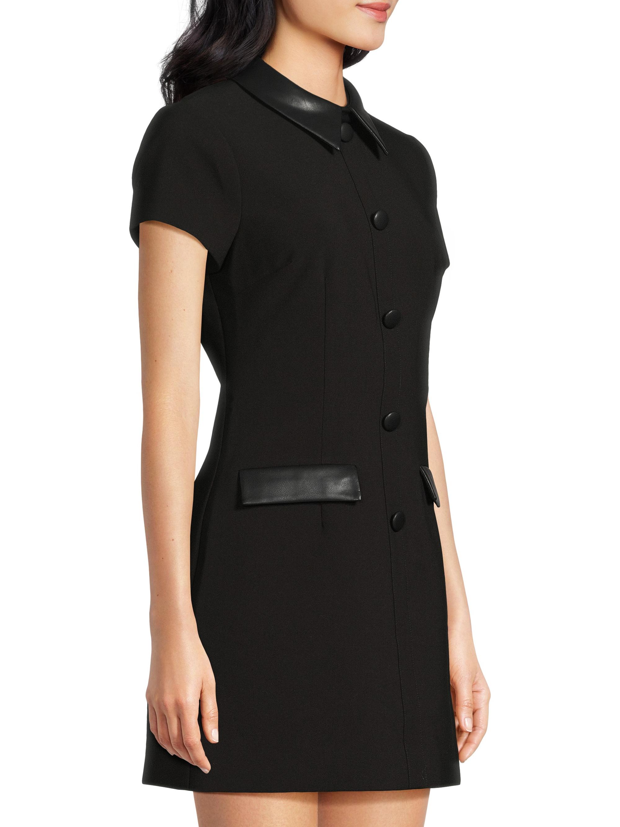 Likely Ello Faux Leather-Trim Minidress | Saks Fifth Avenue