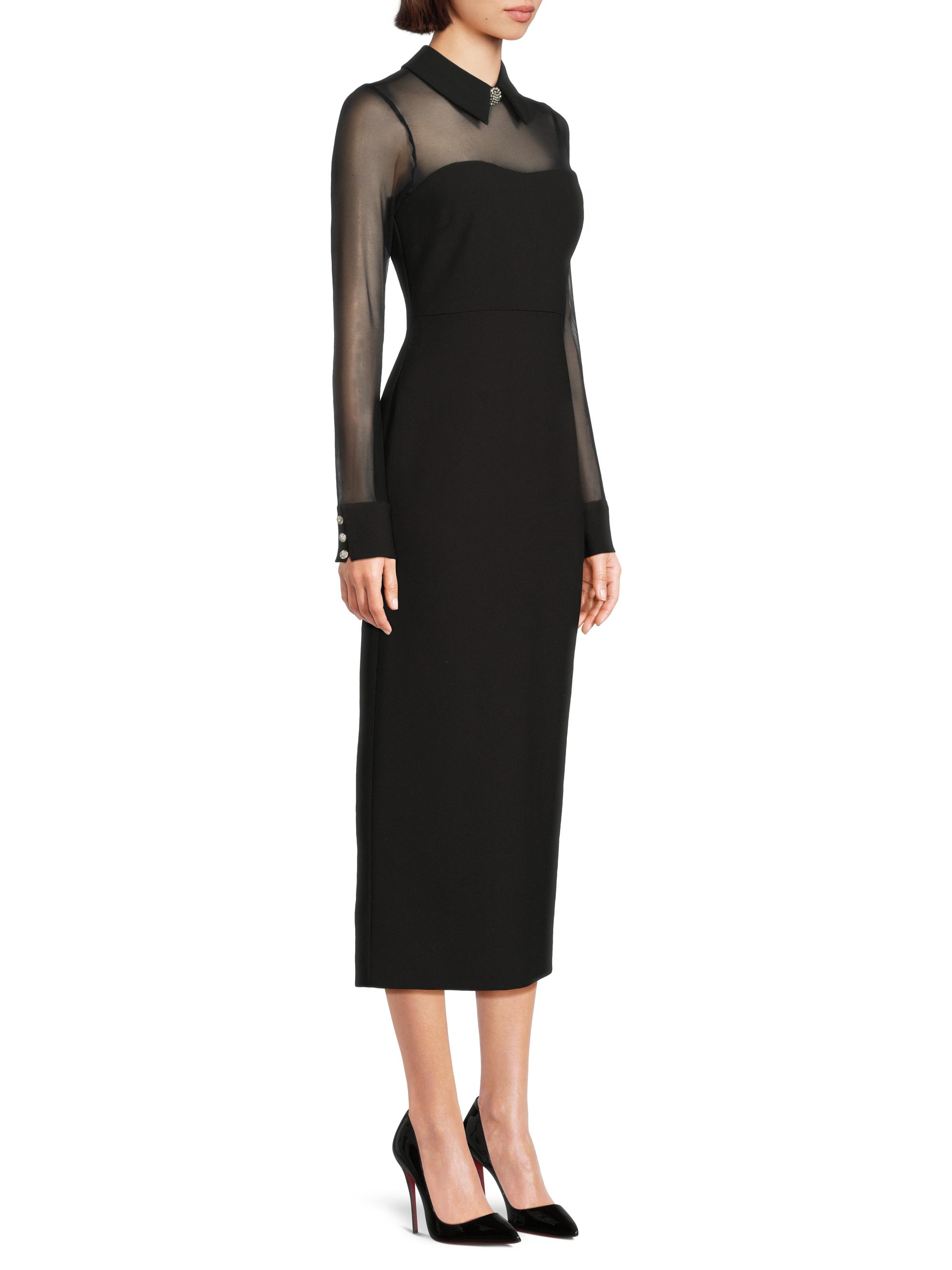 Likely Olea Sheer-Sleeve Midi-Dress | Saks Fifth Avenue