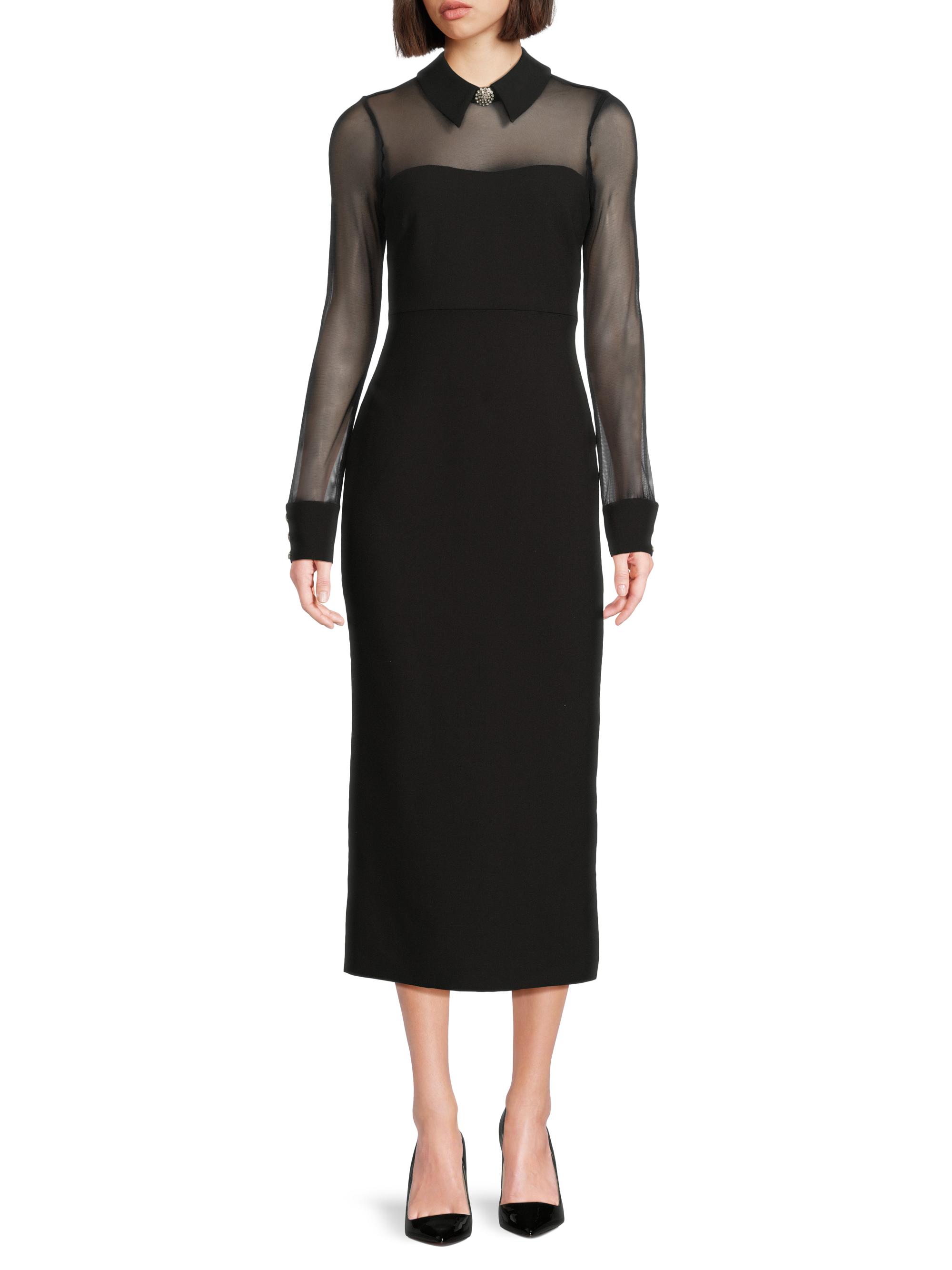 Likely Olea Sheer-Sleeve Midi-Dress | Saks Fifth Avenue