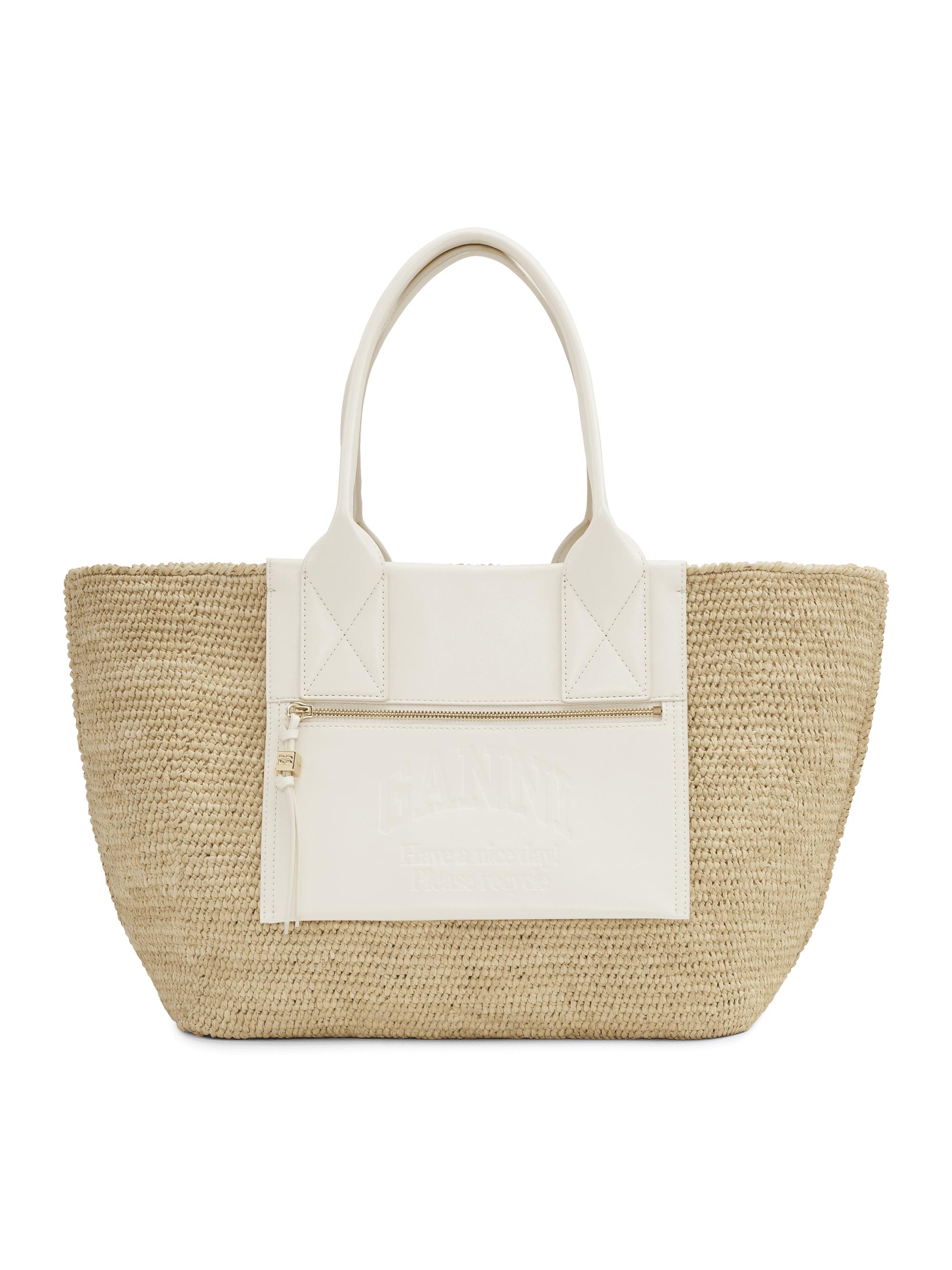Akris Large Alex Raffia & Leather Tote Bag | Saks Fifth Avenue