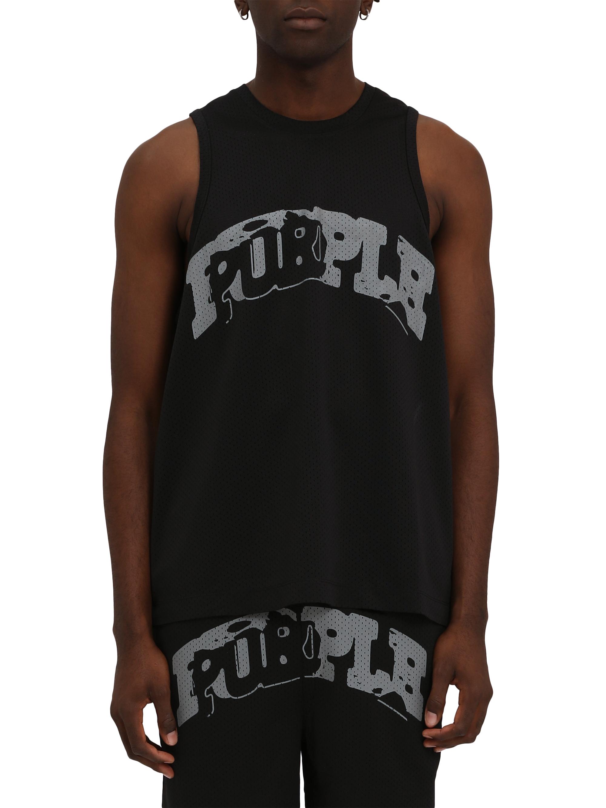Purple Brand Men's Logo Mesh Tank Top - Black