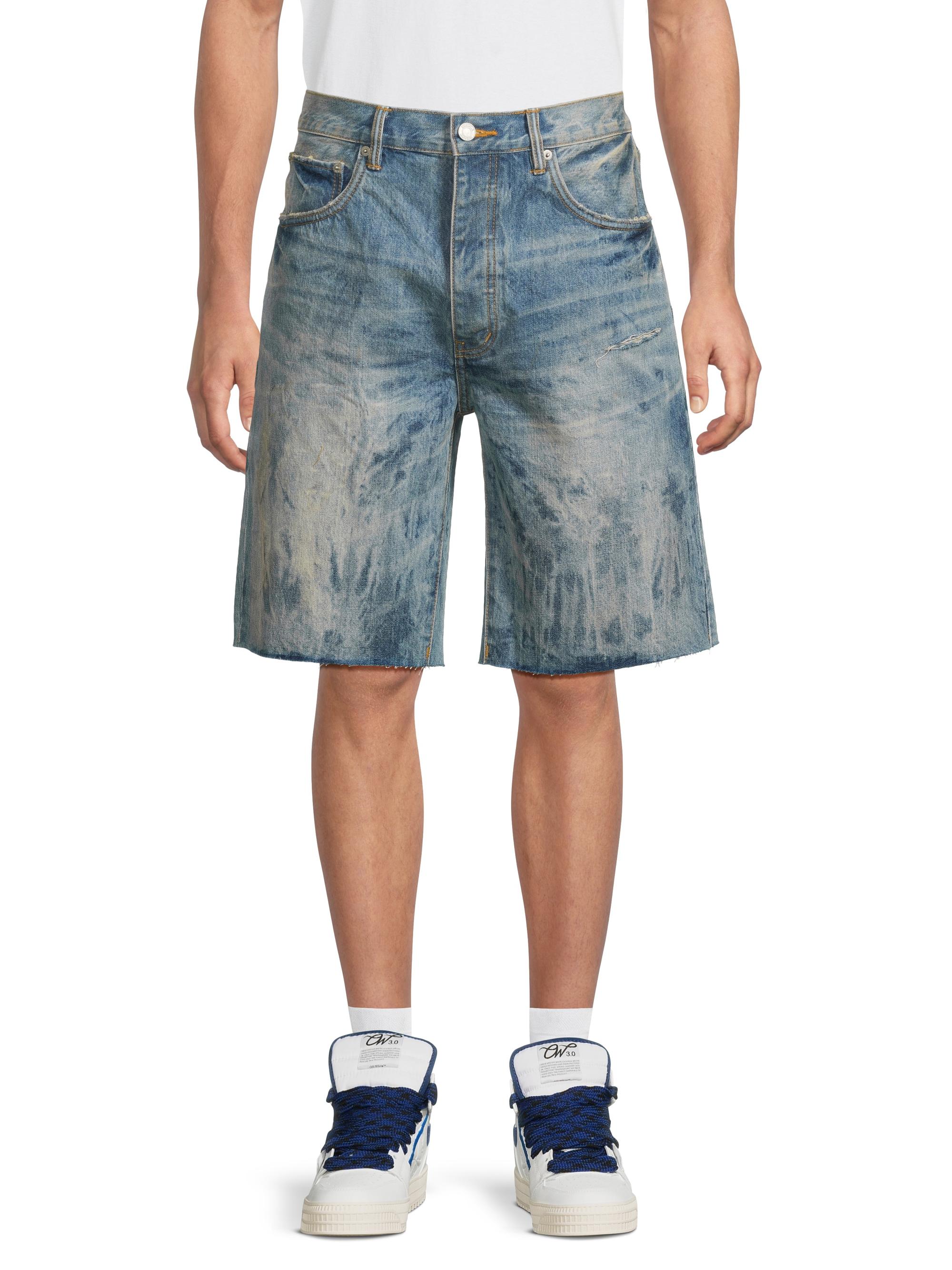 P059 Mixed Paint Denim Shorts