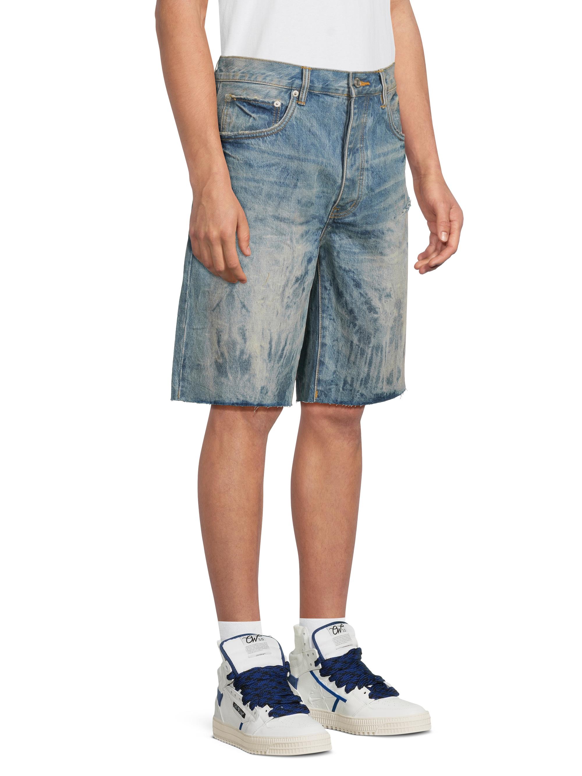 P059 Mixed Paint Denim Shorts