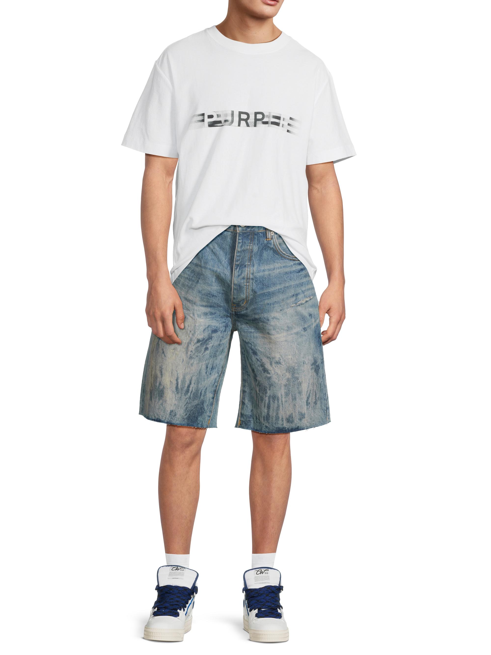 P059 Mixed Paint Denim Shorts