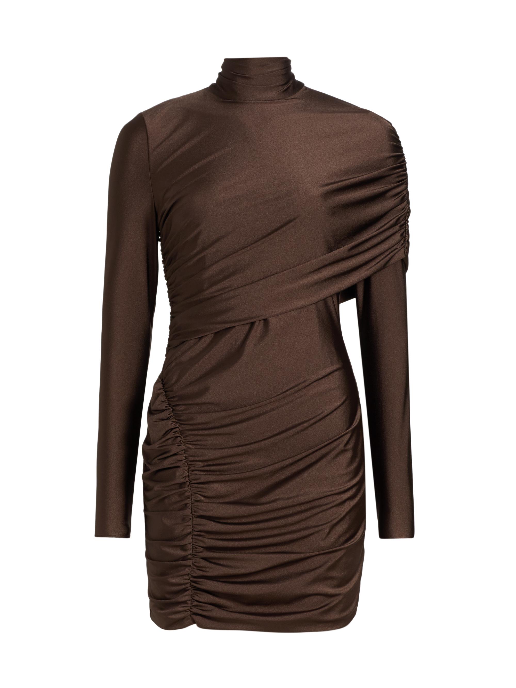 Et Ochs Women's Fallon Ruched Wrap Minidress - Chocolate