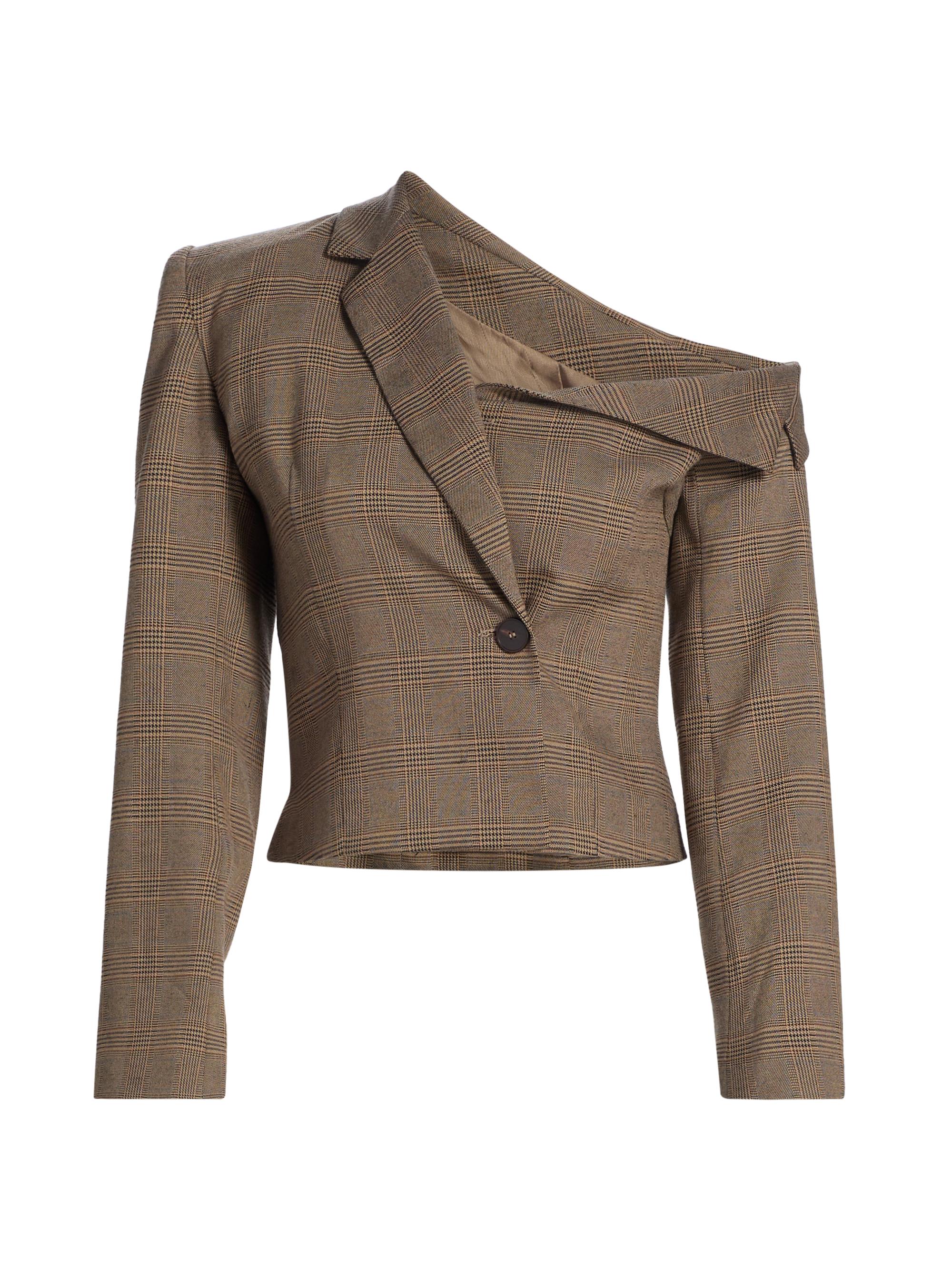 Et Ochs Women's Roxanne Novelty Plaid One-Shoulder Blazer