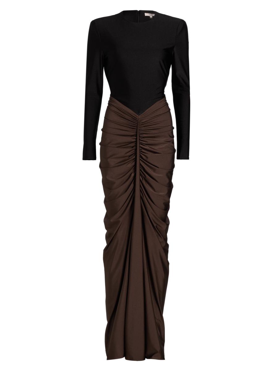 Et Ochs Tate Ruched Colorblocked Gown | Saks Fifth Avenue