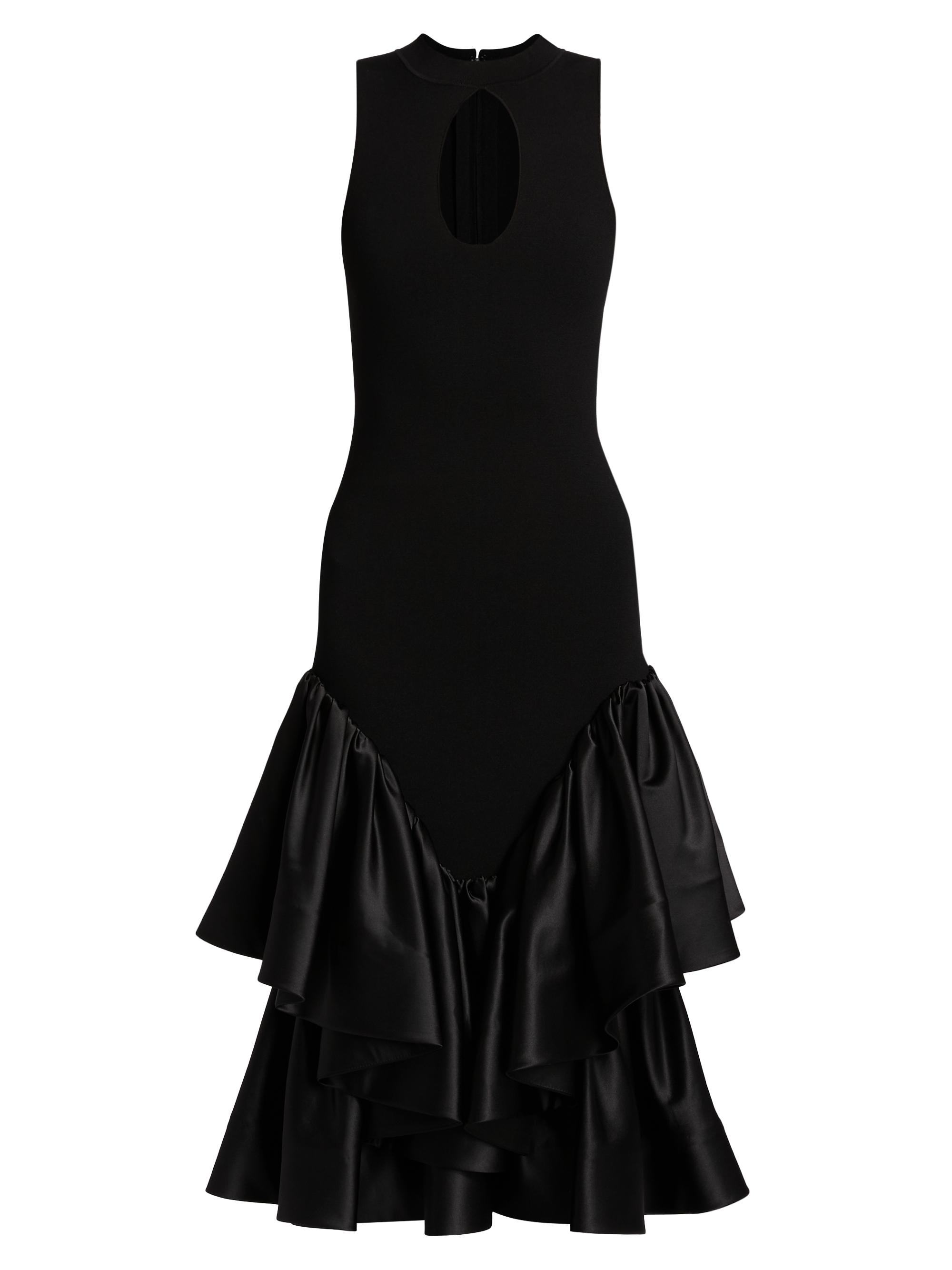 Et Ochs Women's Antoinette Cut-Out Mixed-Media Midi-Dress - Black