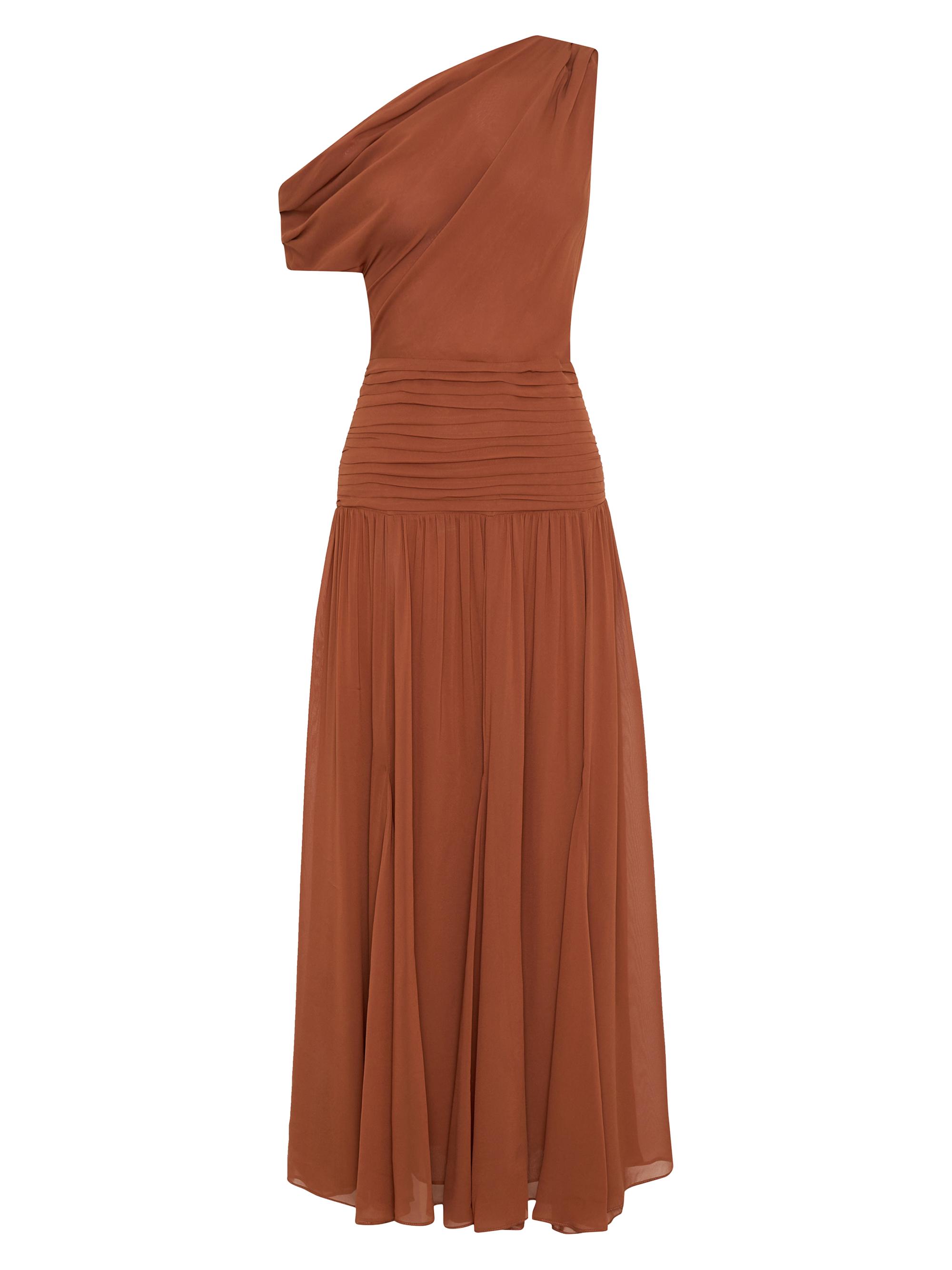 Nicholas the Label Women's Reece Shirred Midi-Dress - Chestnut