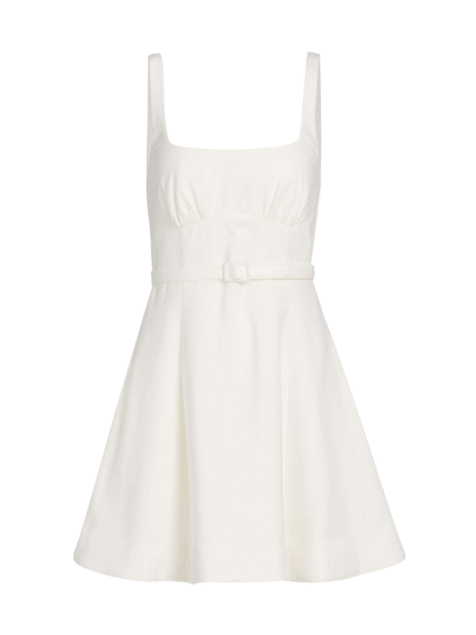 NICHOLAS Makenna Drop Waist Corset Midi Dress in Cream - Size 12