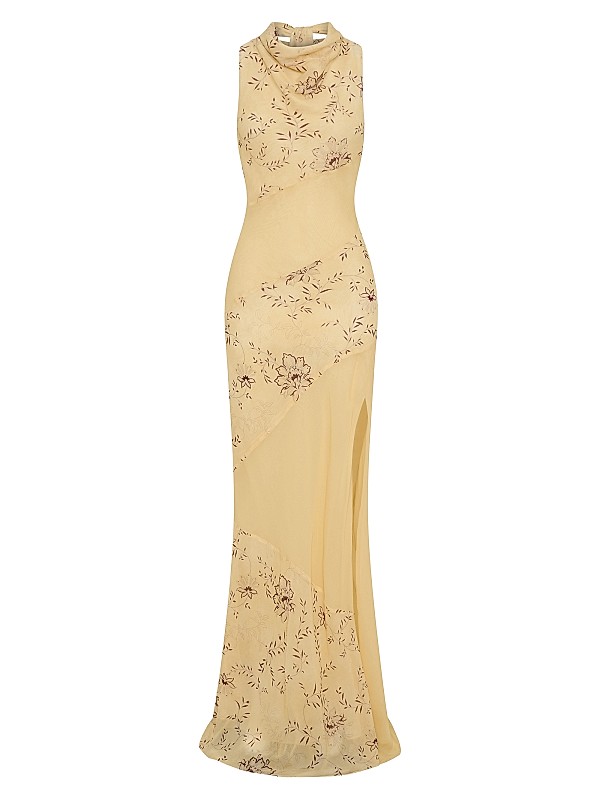 long dress with sleeves Nicholas Nicolette cowl-neck Maxi | Red Known for its effortless and easy to wear style Designer Dresses For Women |