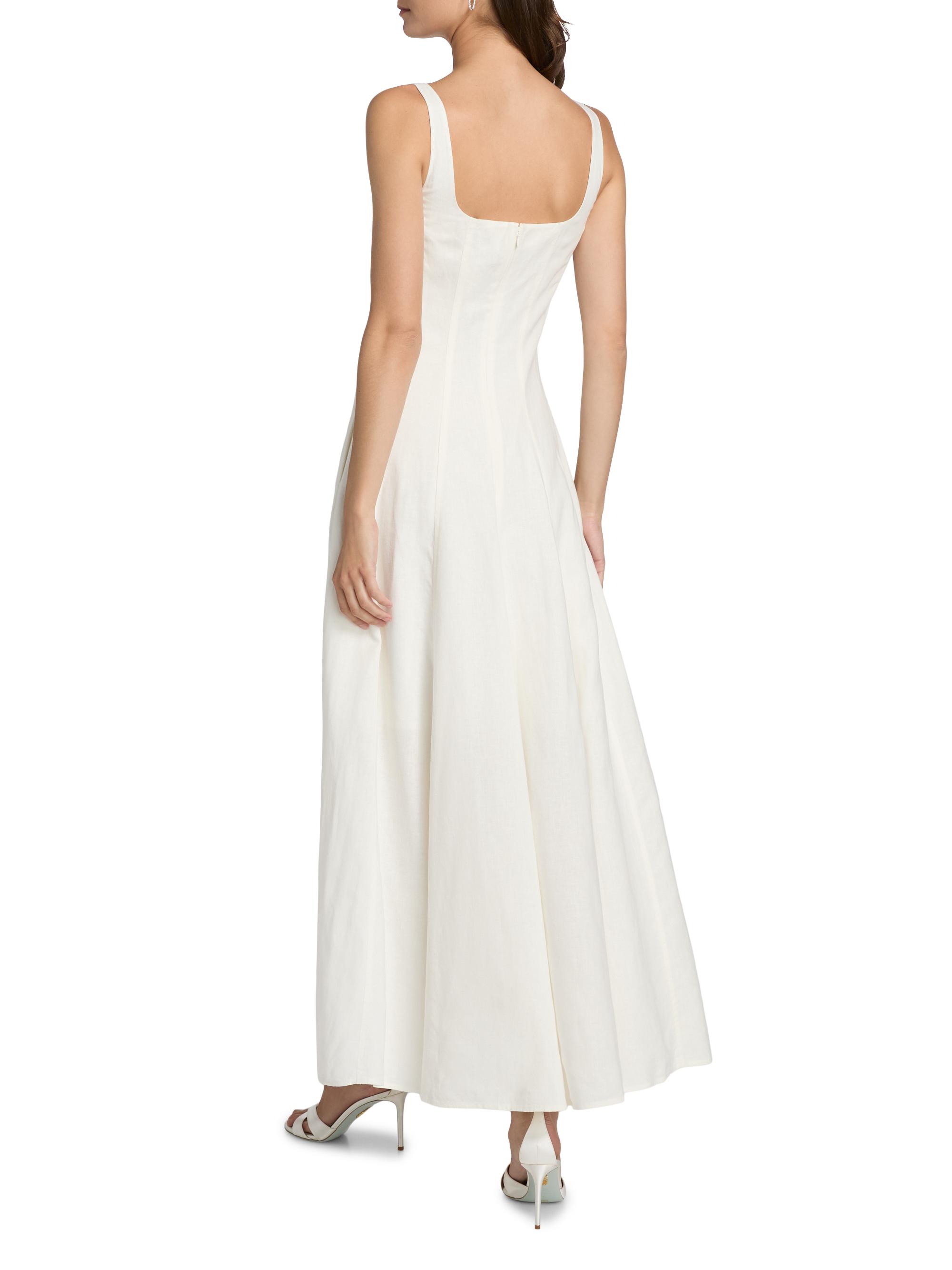 Nicholas the Label Athena Linen-Blend Paneled Maxi Dress - Ivory - 0