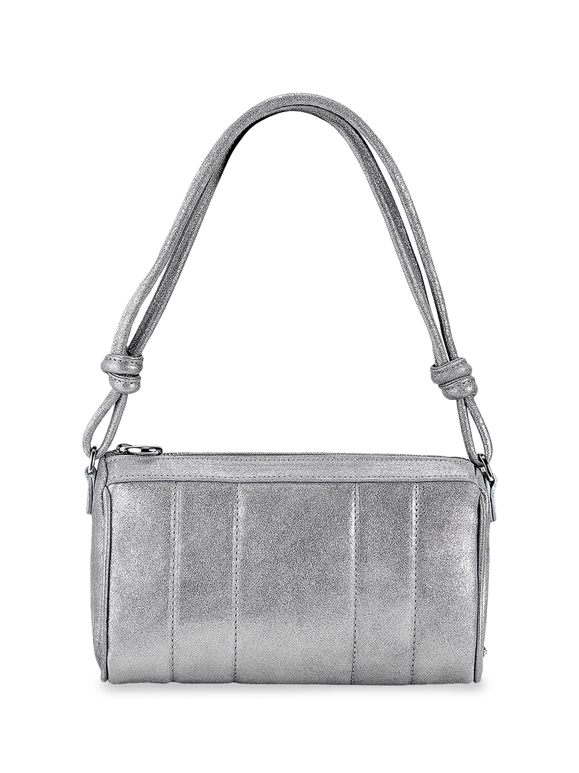 GiGi New York Women's Maggie Metallic Leather Shoulder Bag - Gunmetal