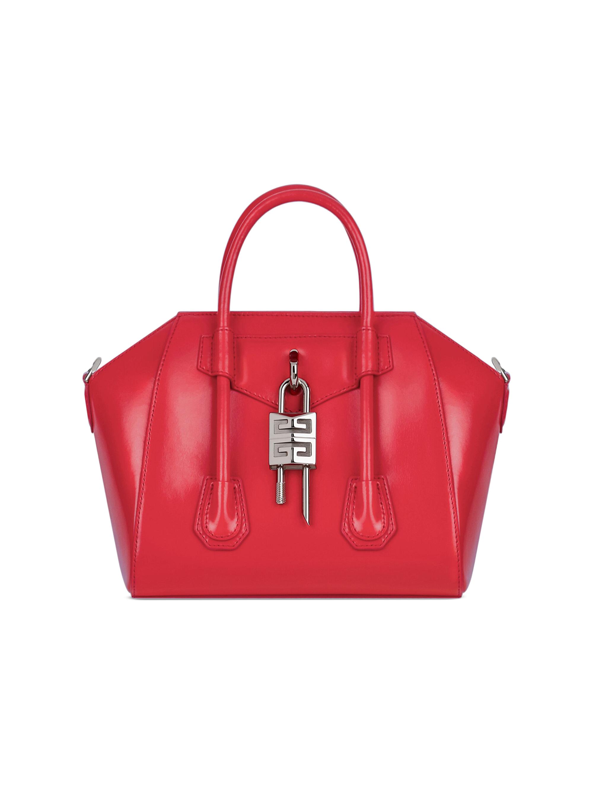 Givenchy Women's Mini Antigona Lock Top Handle Bag - Red