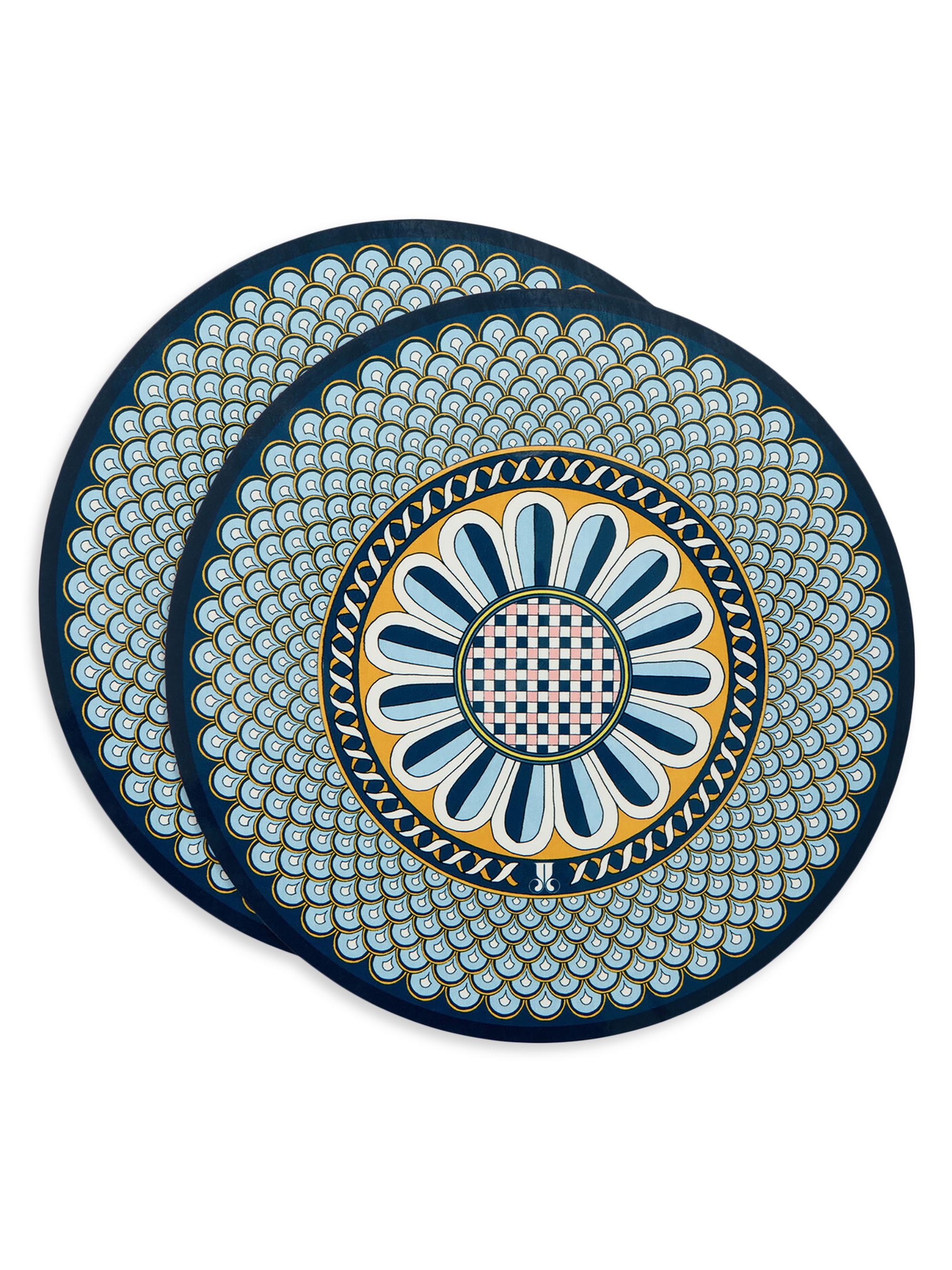 La DoubleJ Disk Placemats Set of 2 - Napoli Midnight Blue