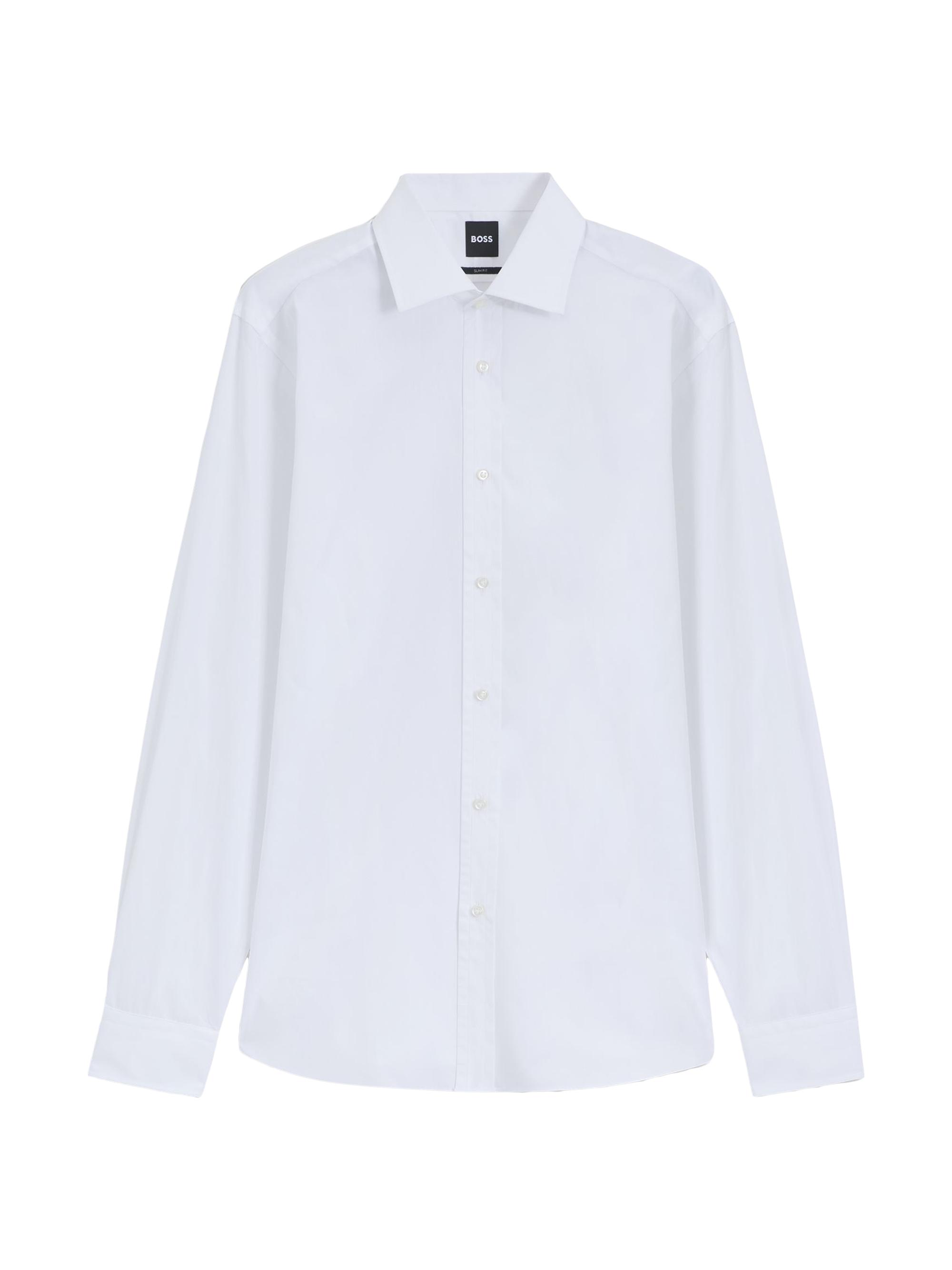 BOSS Men's Beckham x Boss Slim-Fit Shirt in Cotton Poplin - White