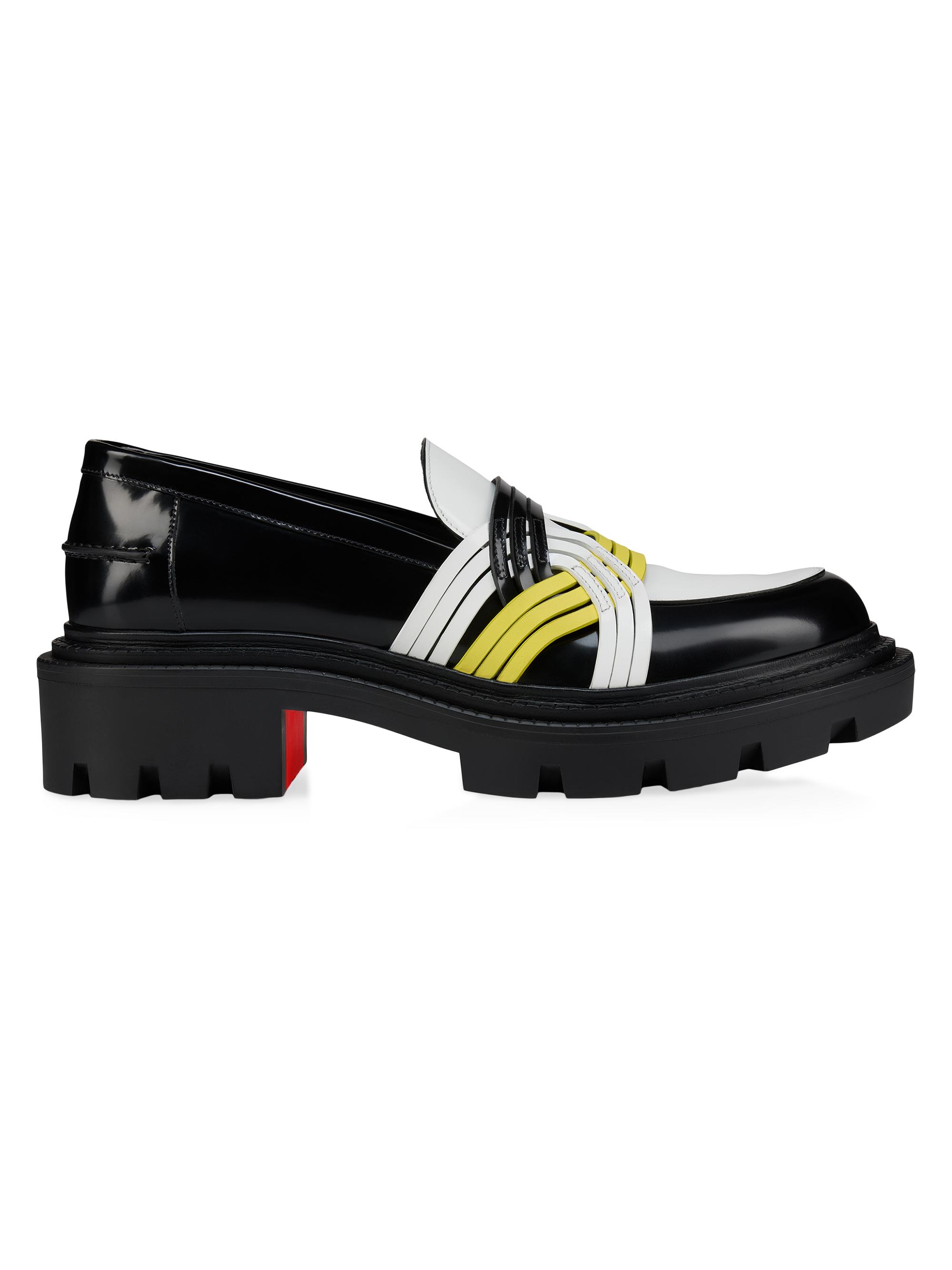 Christian Louboutin Men's Moc College Gaagal Leather Loafers - Black Multi