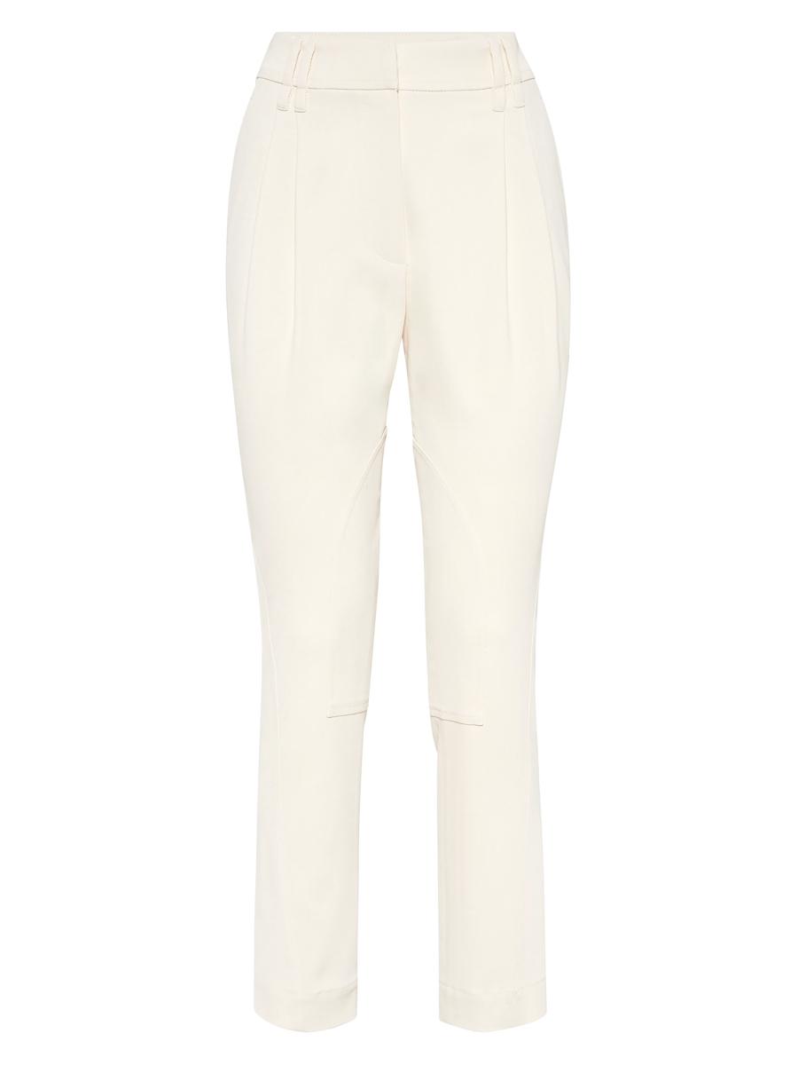 パンツ BRUNELLO CUCINELLI Stretch viscose-wool twill equestrian tro Brunello Cucinelli Viscose and Wool Stretch Twill Equestrian