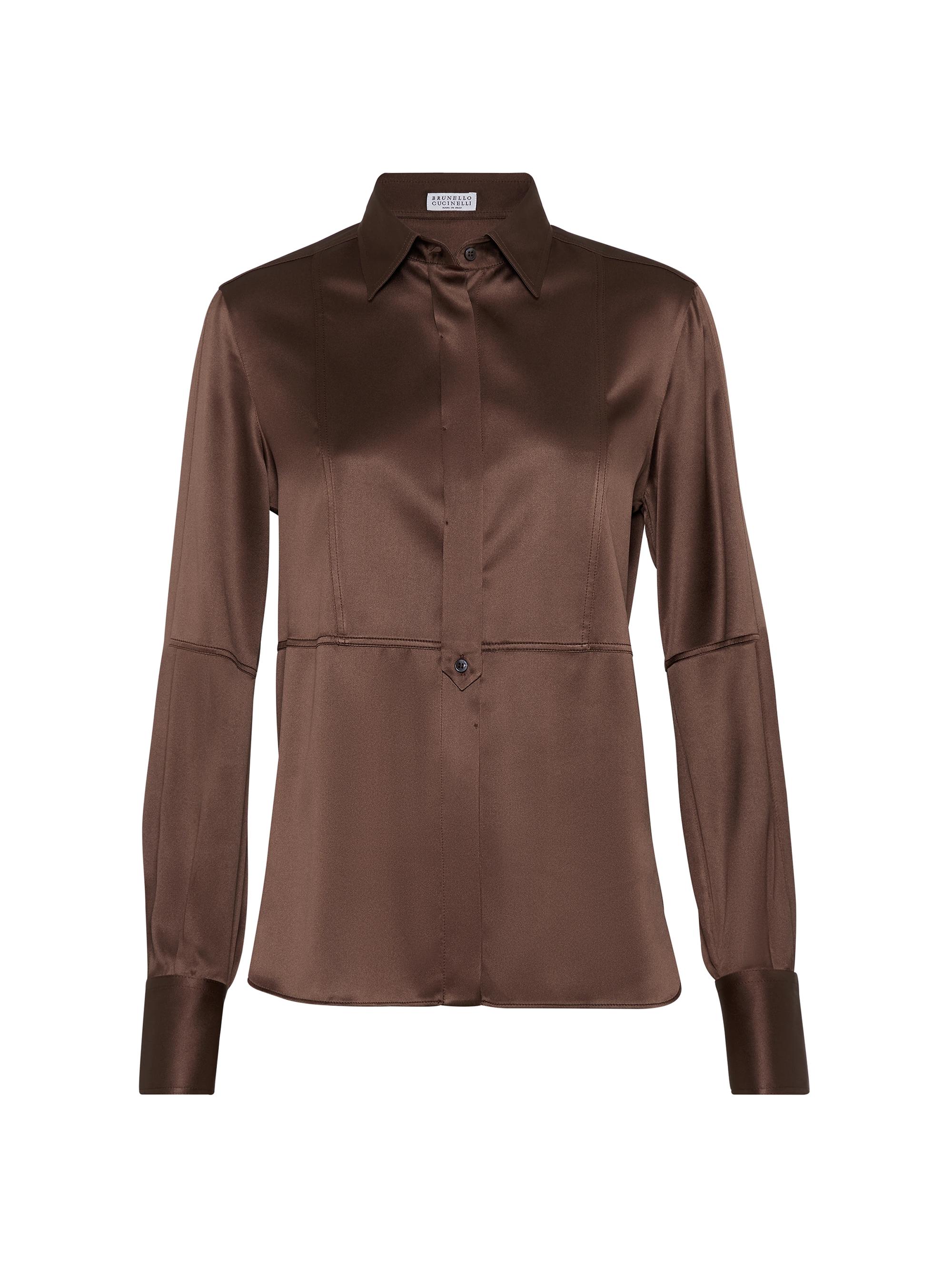 Brunello Cucinelli Stretch Silk Satin Shirt | Saks Fifth Avenue