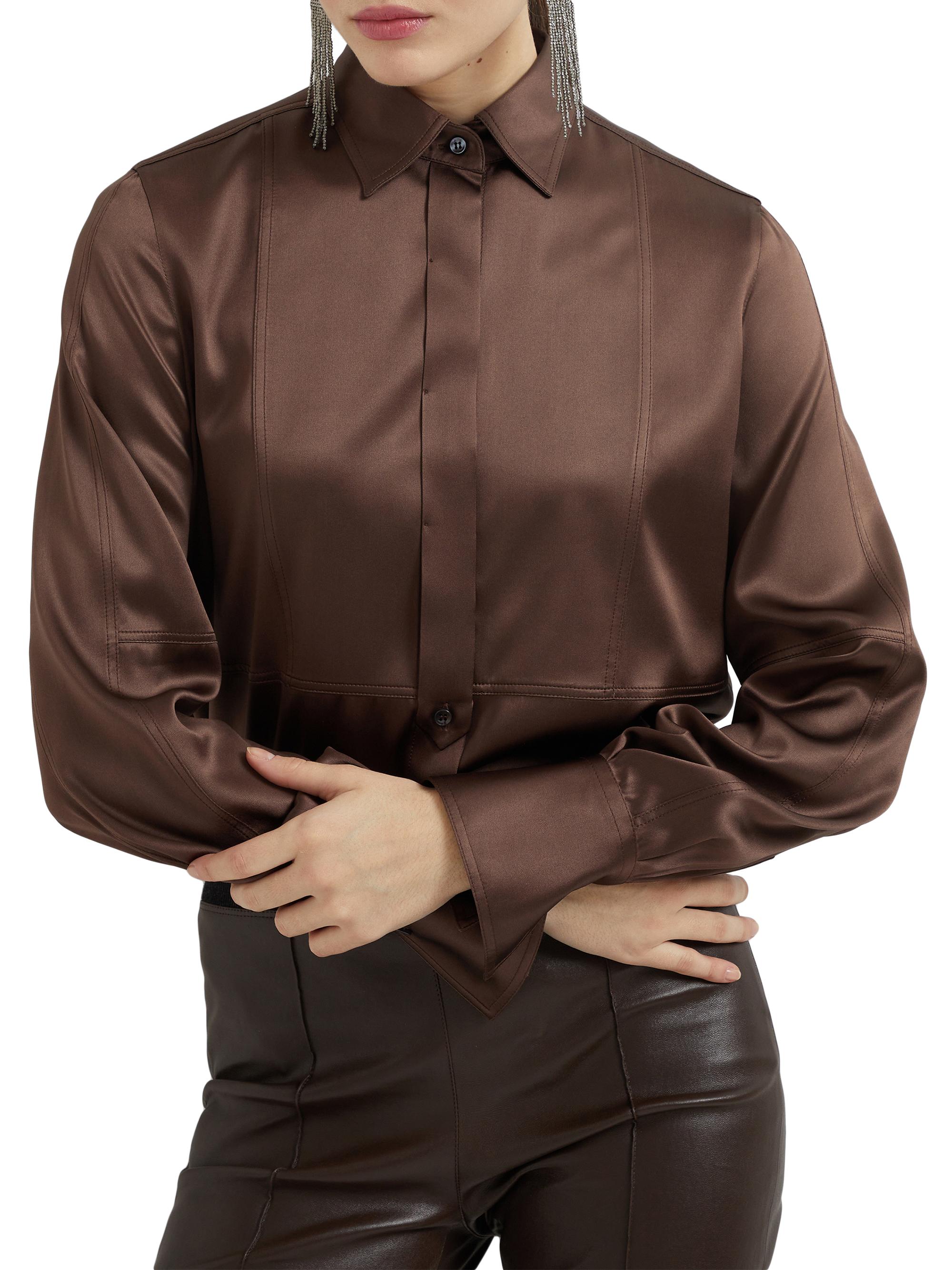 Brunello Cucinelli Stretch Silk Satin Shirt | Saks Fifth Avenue