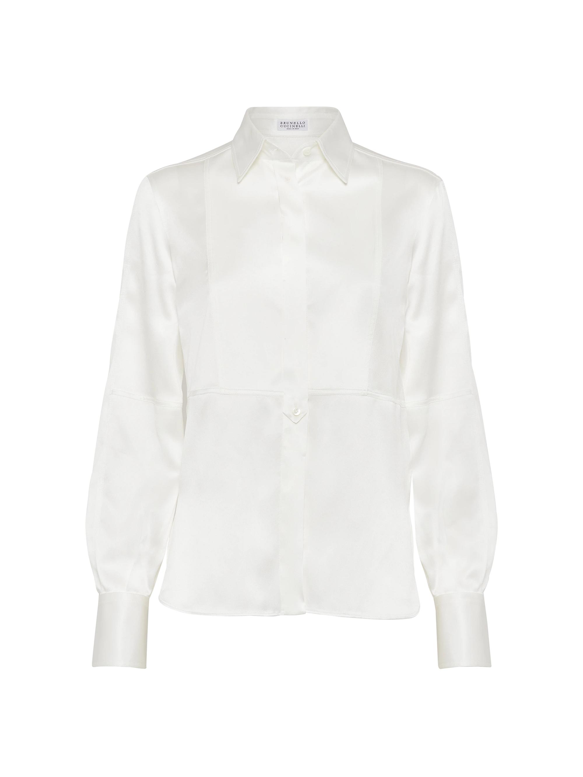 Brunello Cucinelli Women's Stretch Silk Satin Shirt -