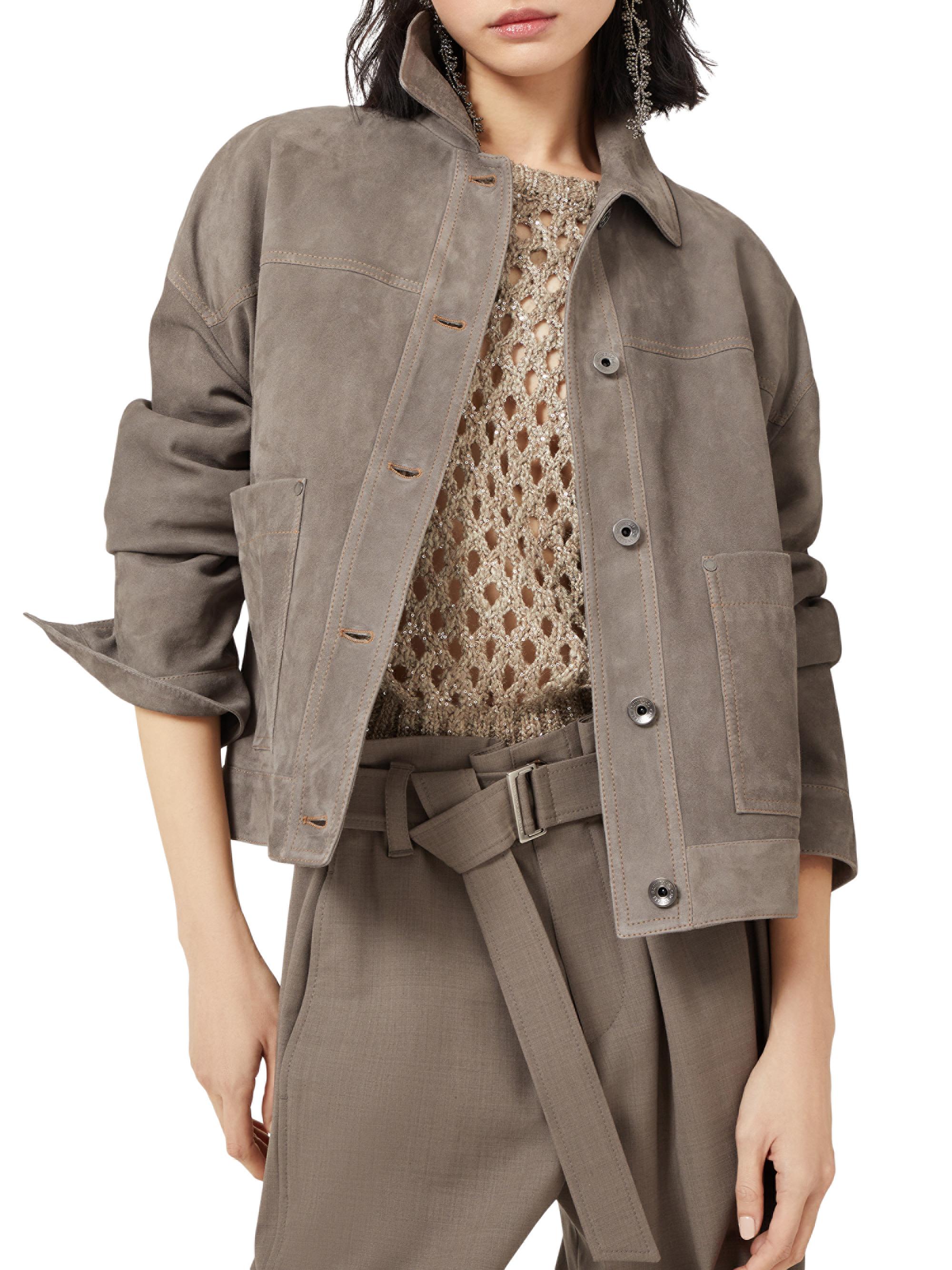 Brunello Cucinelli Couture Suede Outerwear Jacket | Saks Fifth Avenue