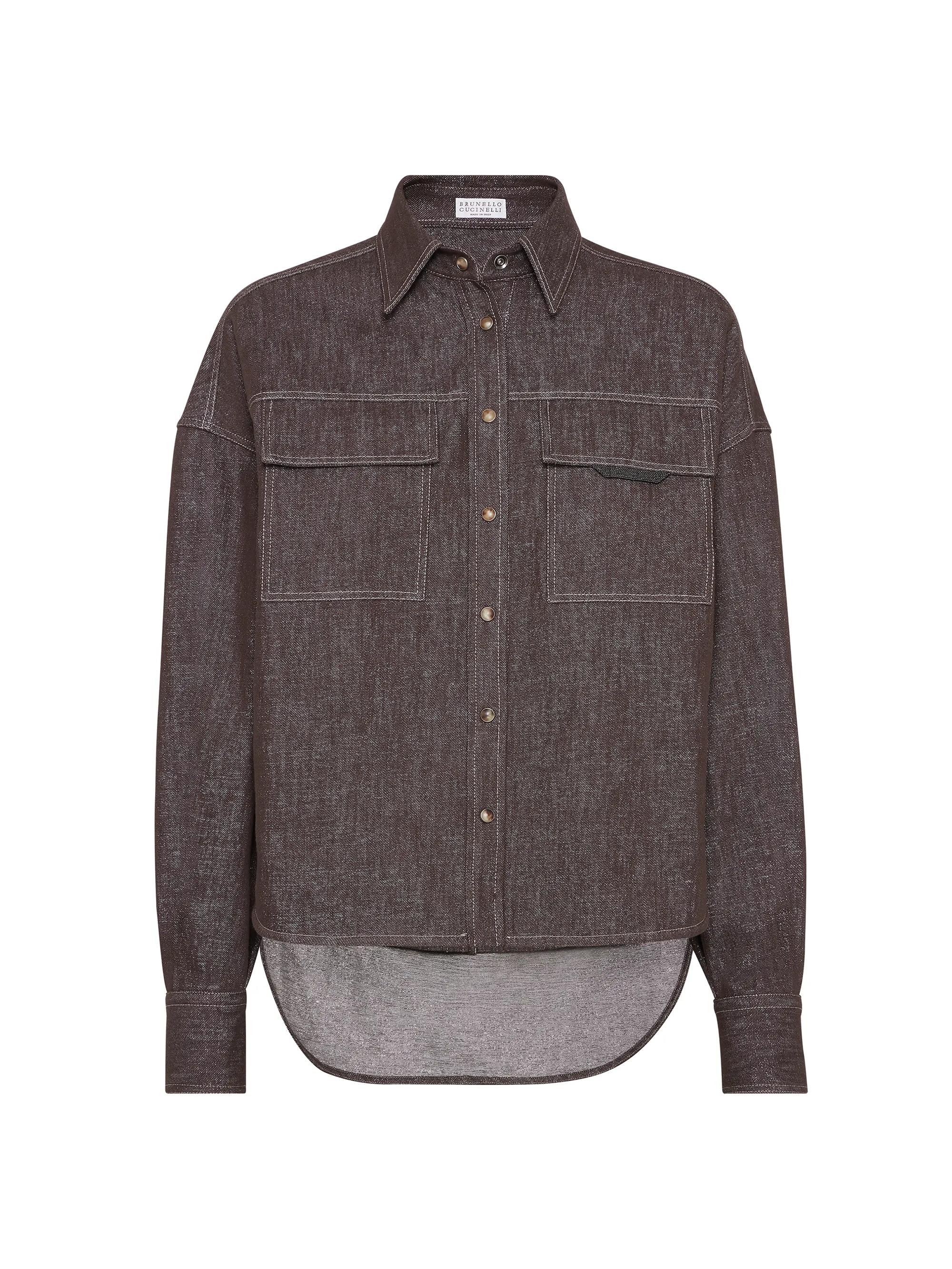Brunello Cucinelli Women's Sparkling No Fade Denim Shirt - Cocoa
