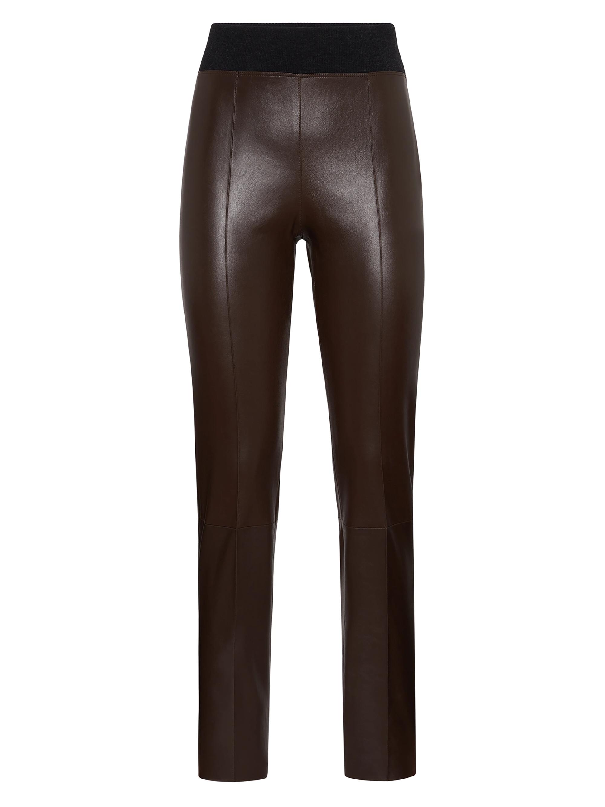 Brunello Cucinelli Women's Stretch Nappa Leather Leggings - Rust Brown