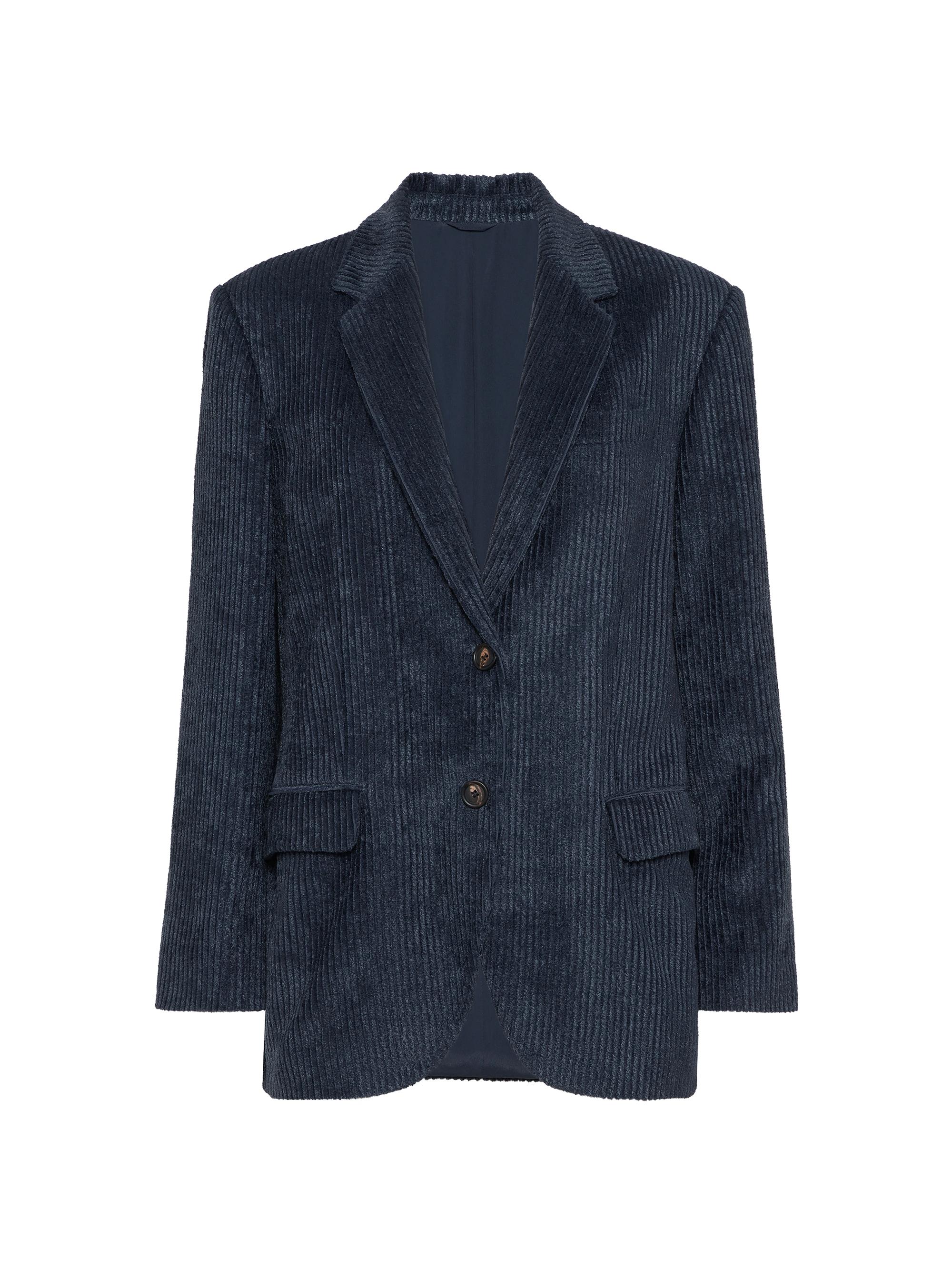 Brunello Cucinelli Women's Fluid Corduroy Blazer - Navy Blue