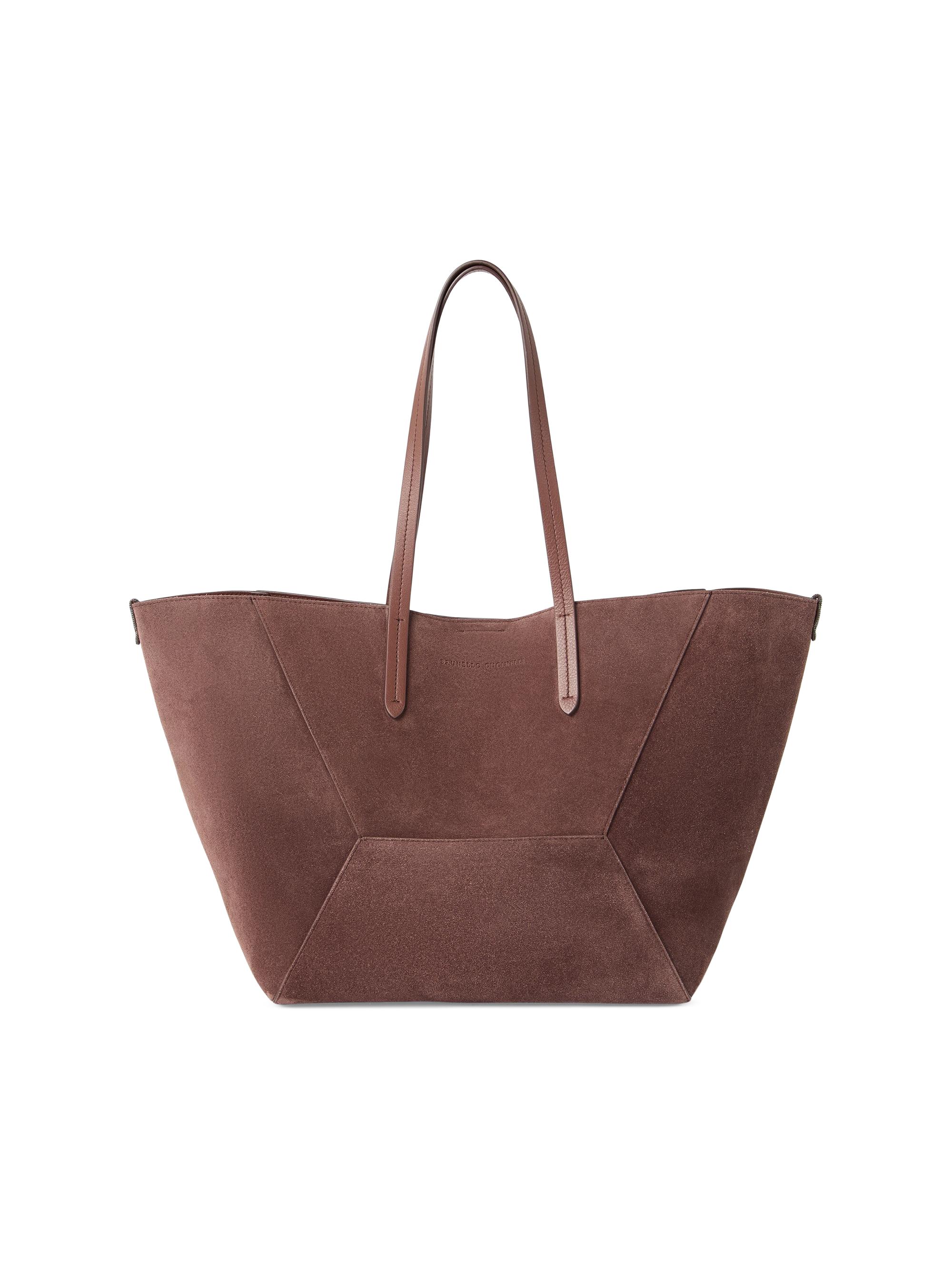 Brunello Cucinelli Women's Duo Tote Bag in Suede - Burgundy