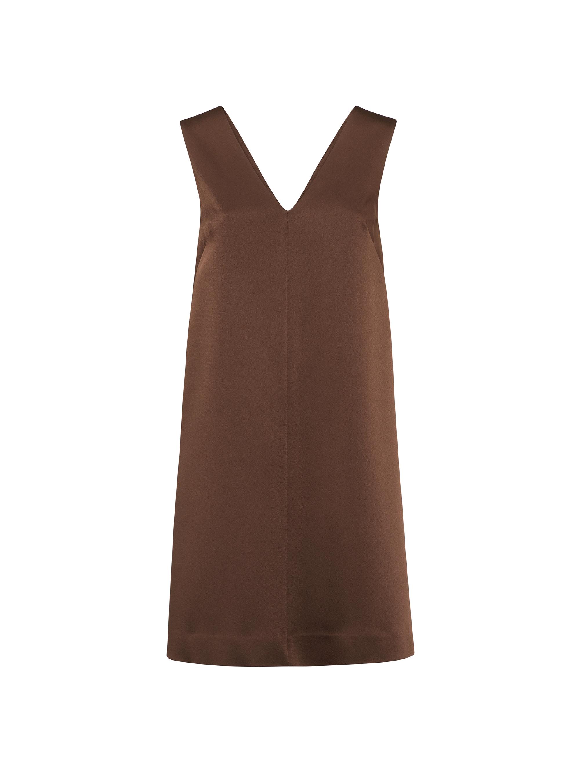 Brunello Cucinelli Women's Satin Cady Mini Dress - Brown