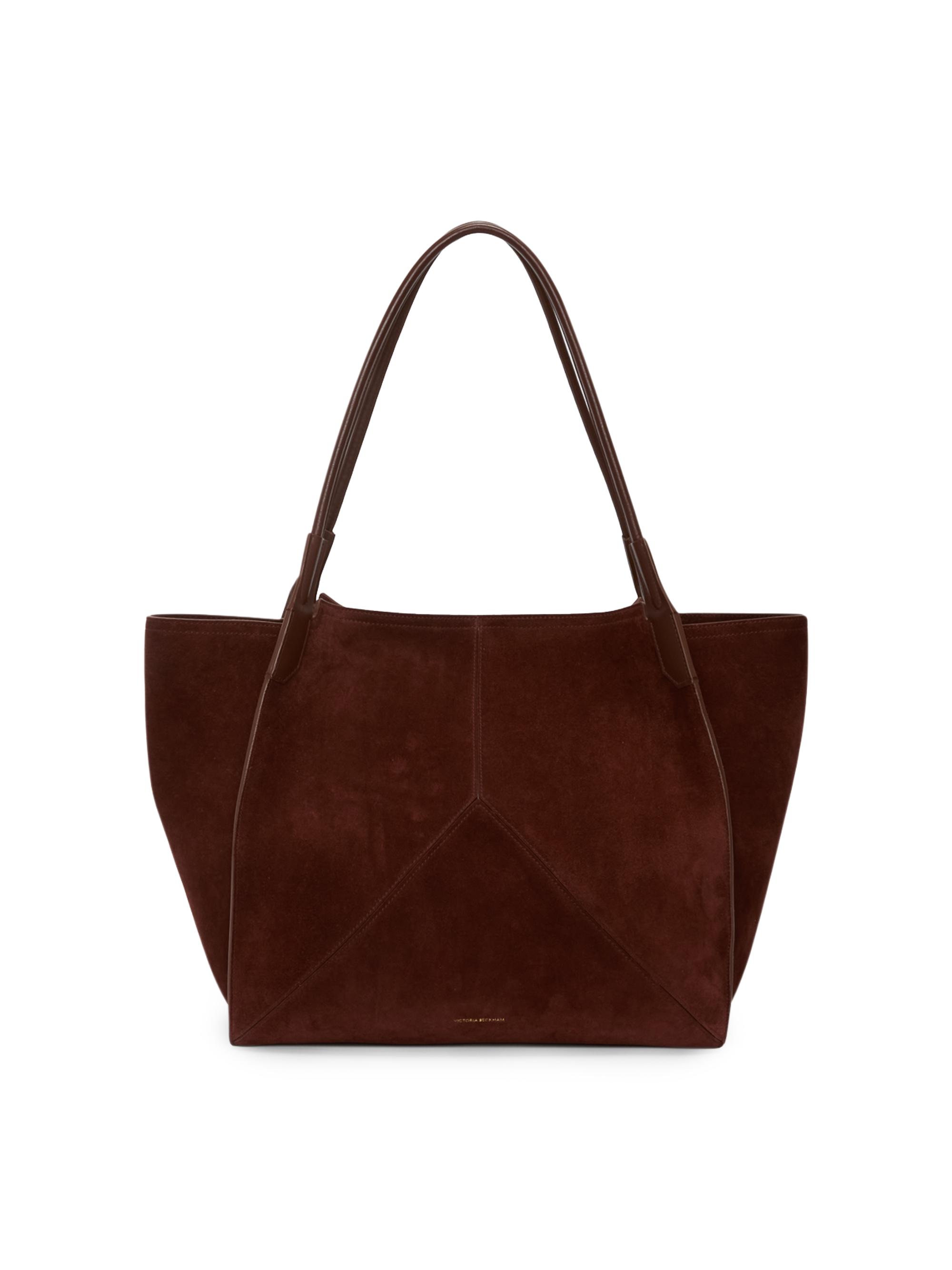 Victoria Beckham Women's Victoria Suede Tote Bag - Dark Brown