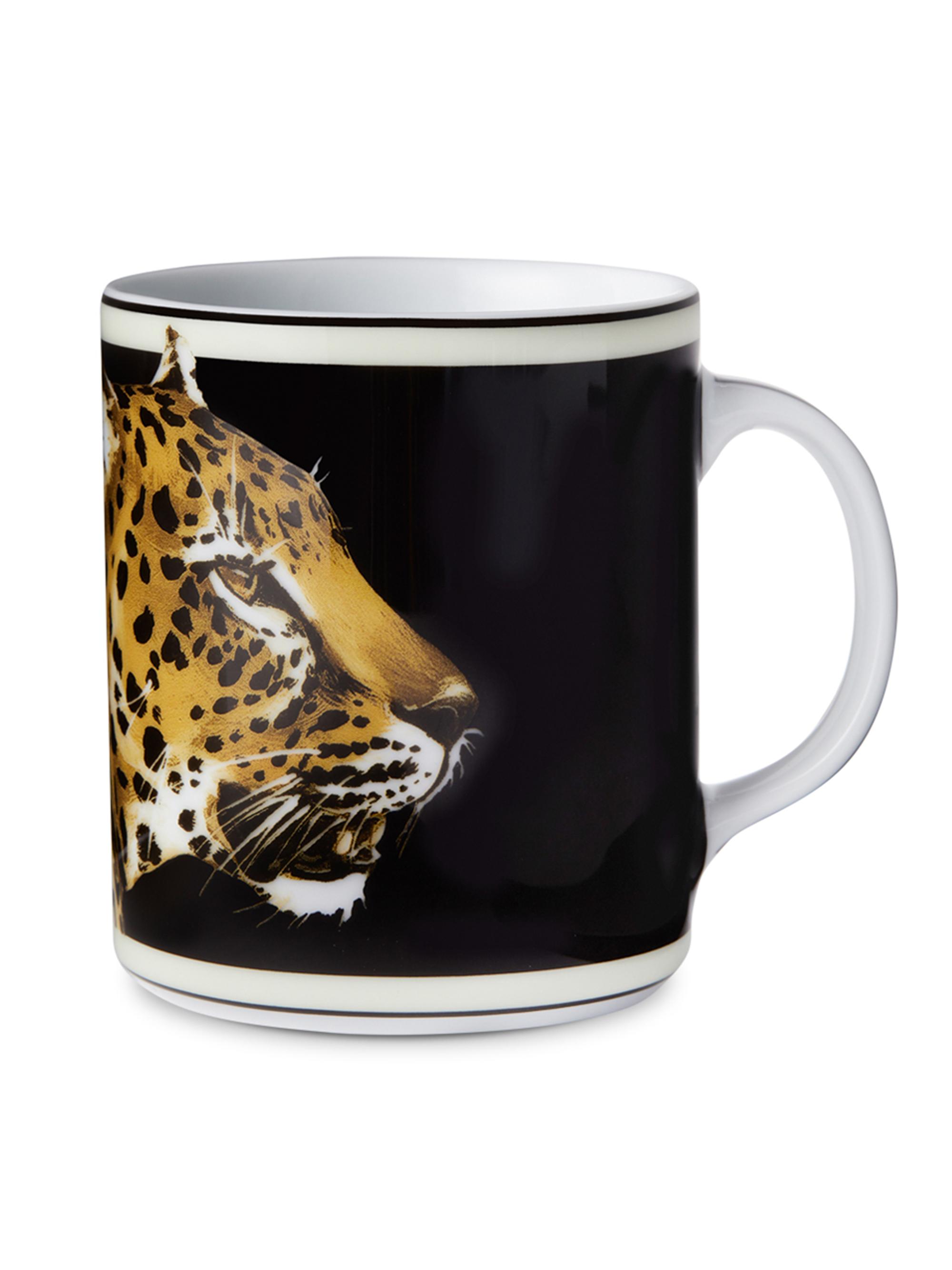 Dolce & Gabbana Leonardo Leopard Porcelain Mug - Black