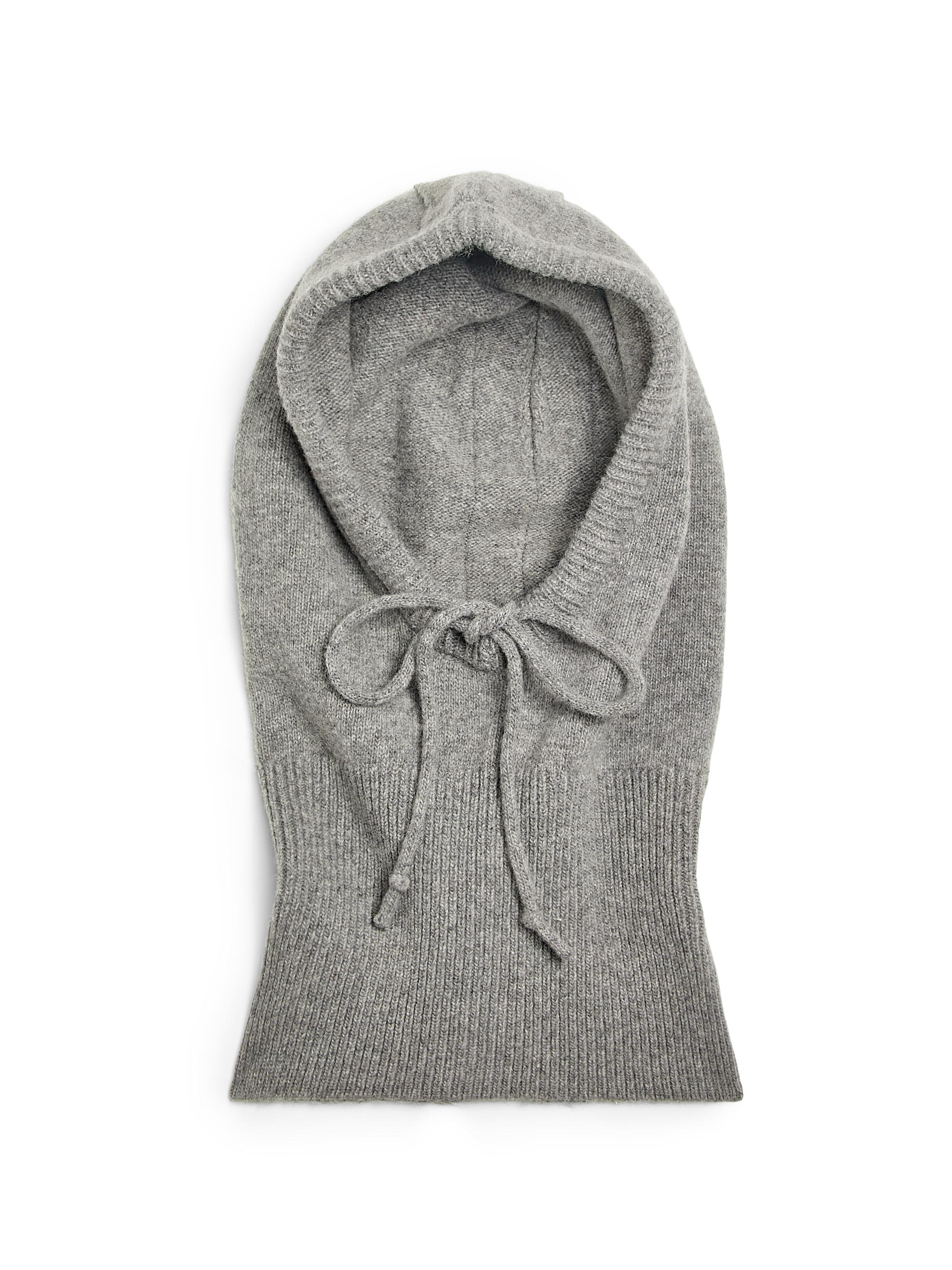 MM6 Maison Margiela Men's Wool-Nylon Balaclava Beanie - Grey Melange